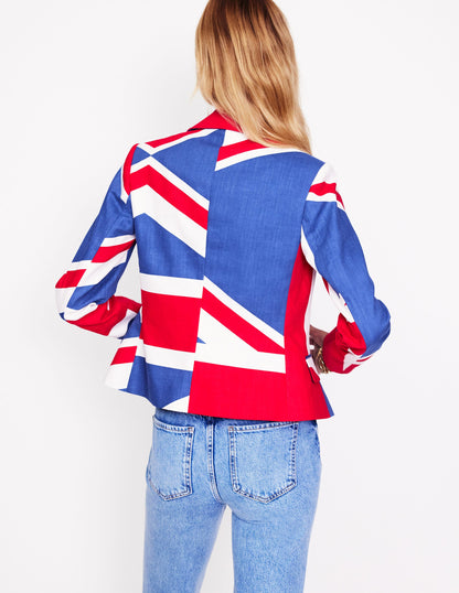 Fitted Printed Blazer-Union Jack-3