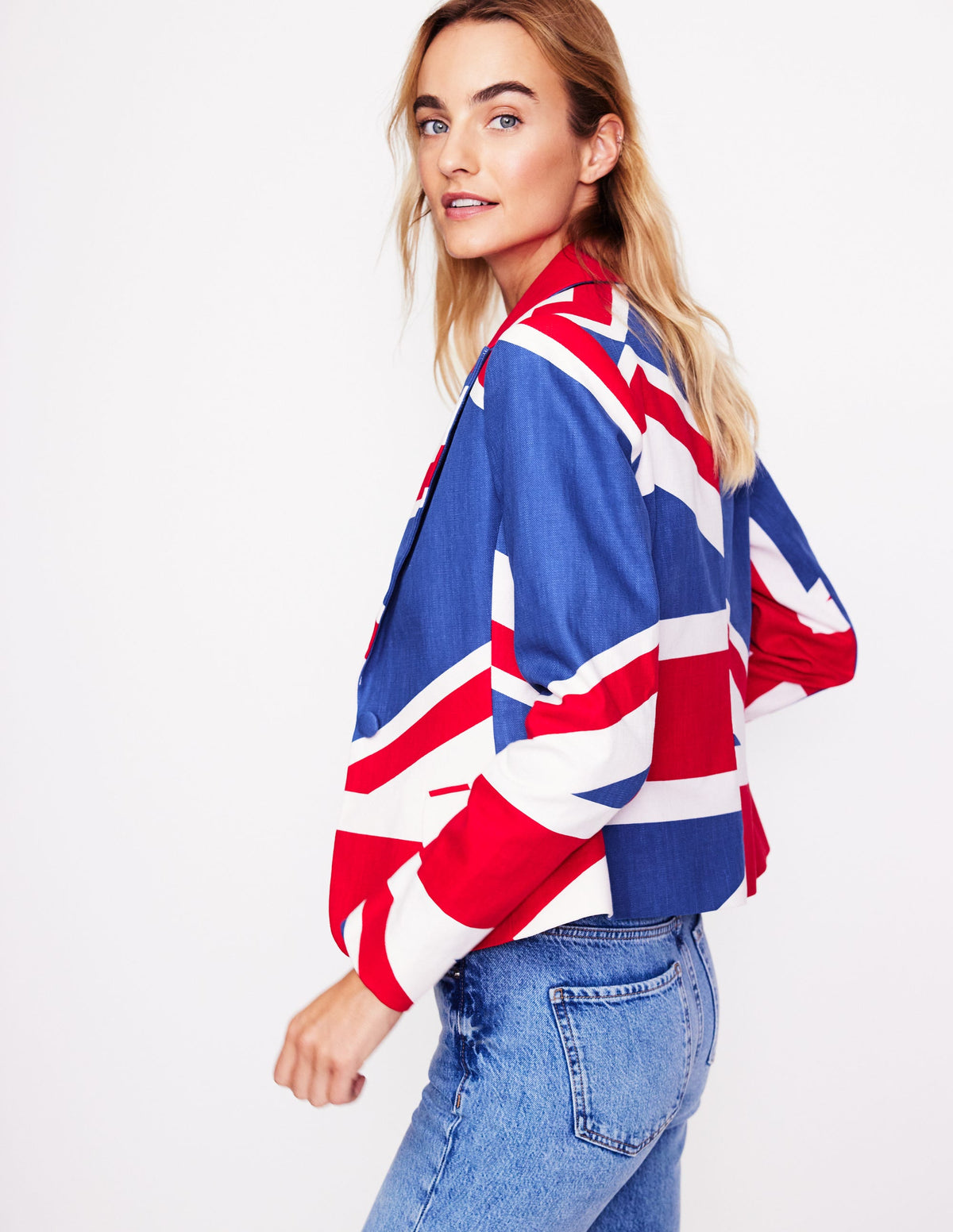 Fitted Printed Blazer-Union Jack - Image 4