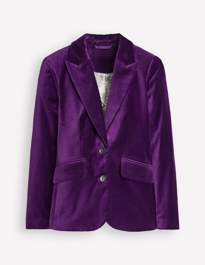Marylebone Velvet Blazer-Viola-6