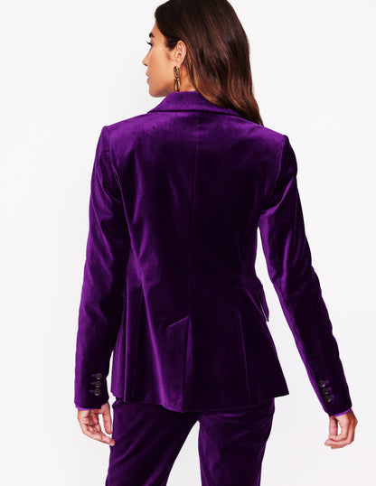 Marylebone Velvet Blazer-Viola-3