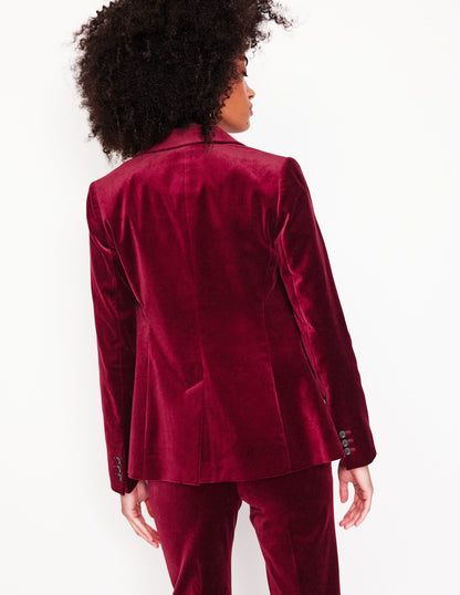Marylebone Velvet Blazer-Cabernet-3
