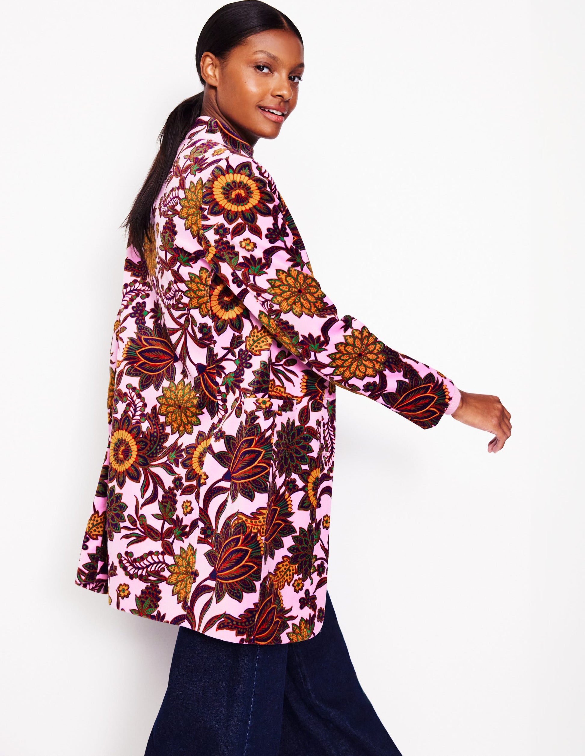 Hamilton Velvet Coat-Mauve Mist, Ornate Bud-1