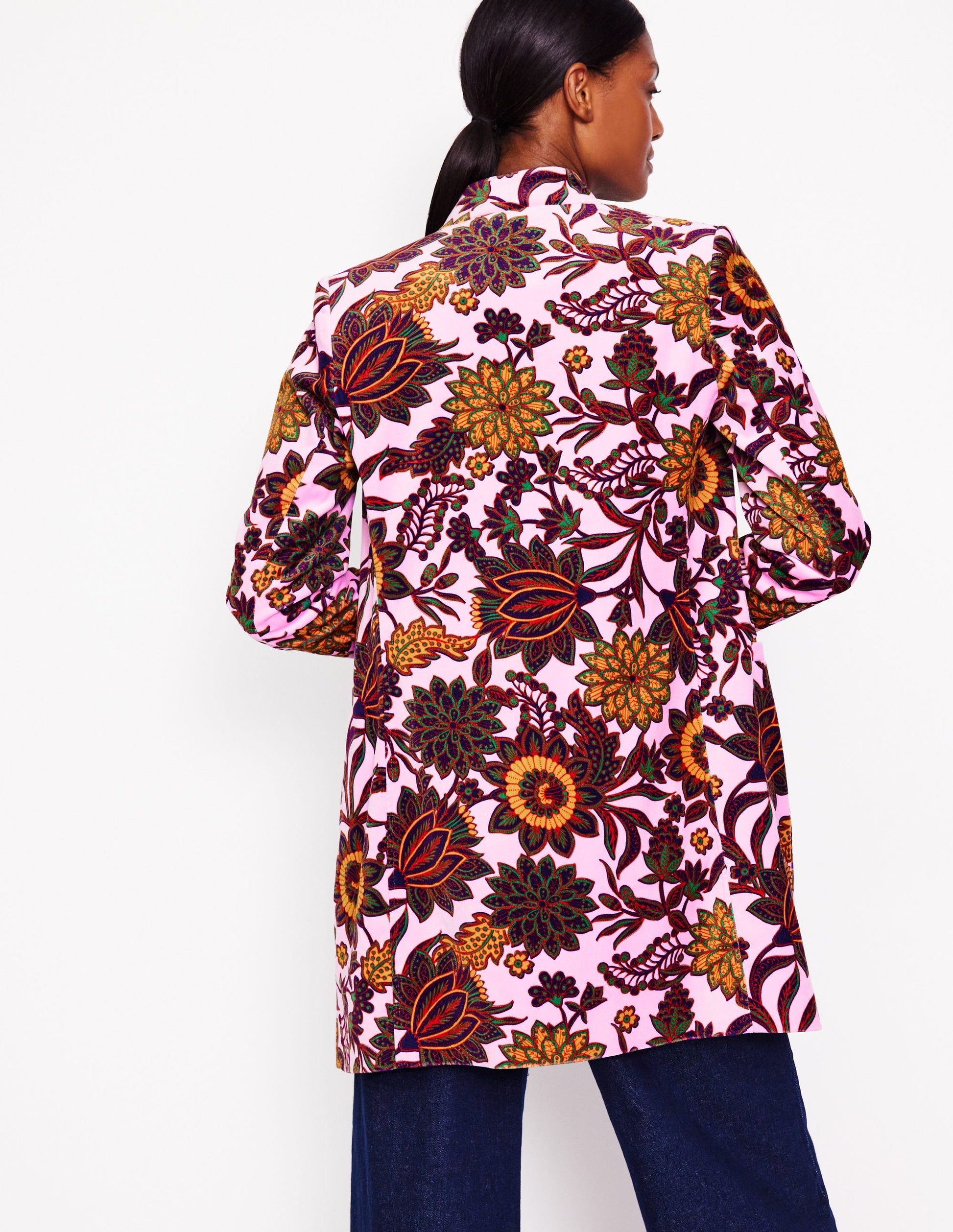 Hamilton Velvet Coat-Mauve Mist, Ornate Bud-4