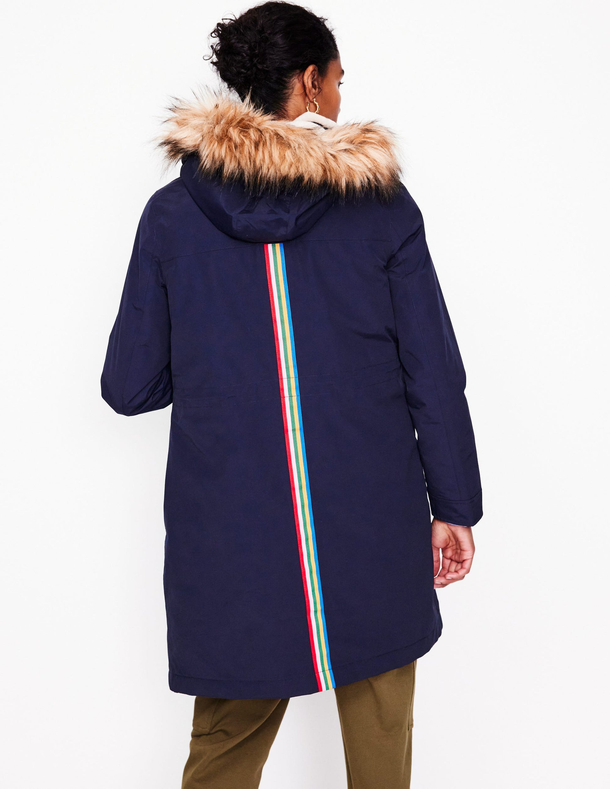 Faux-Fur Hood Parka-Navy-3