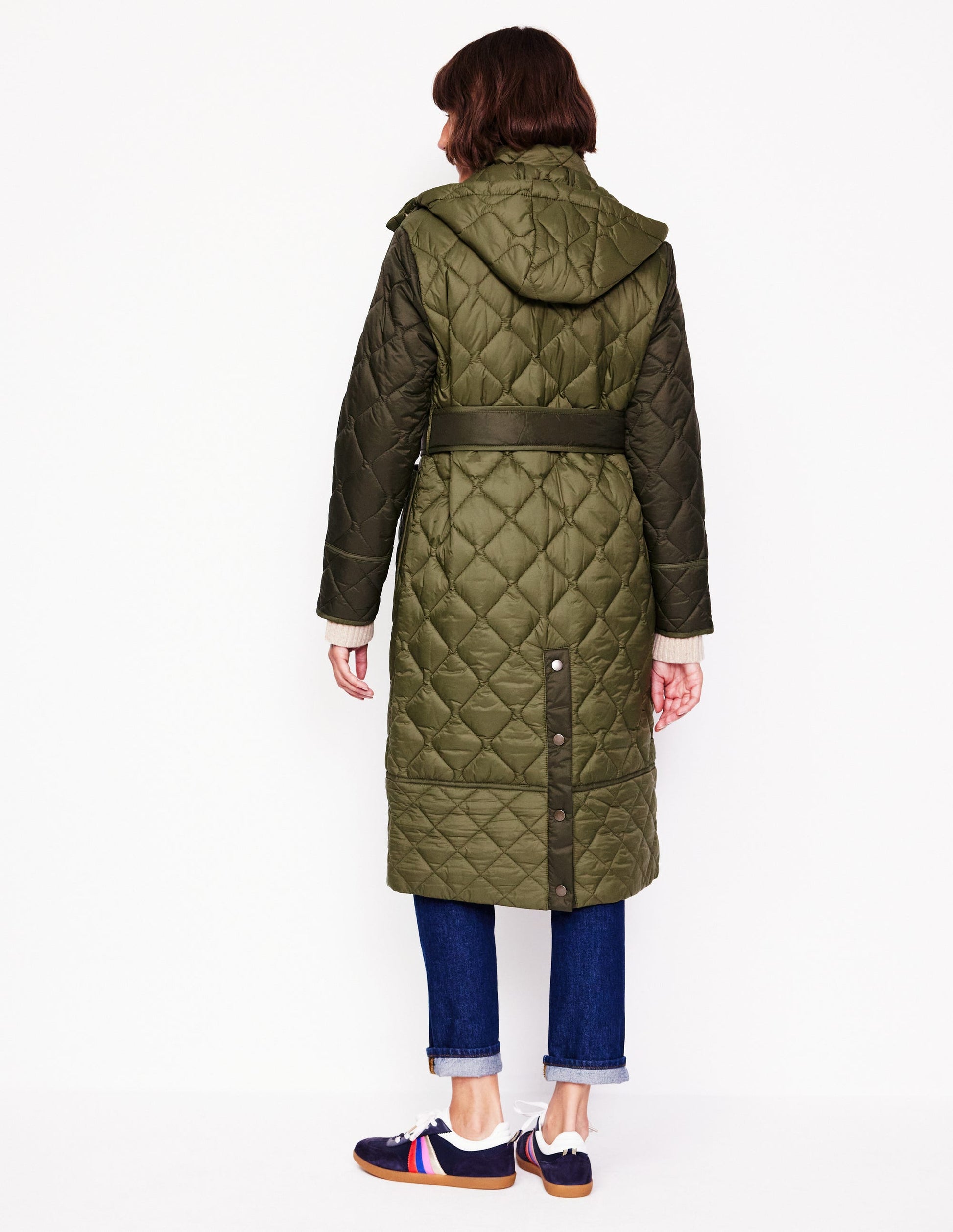 Quilted Belted Coat-Khaki-3