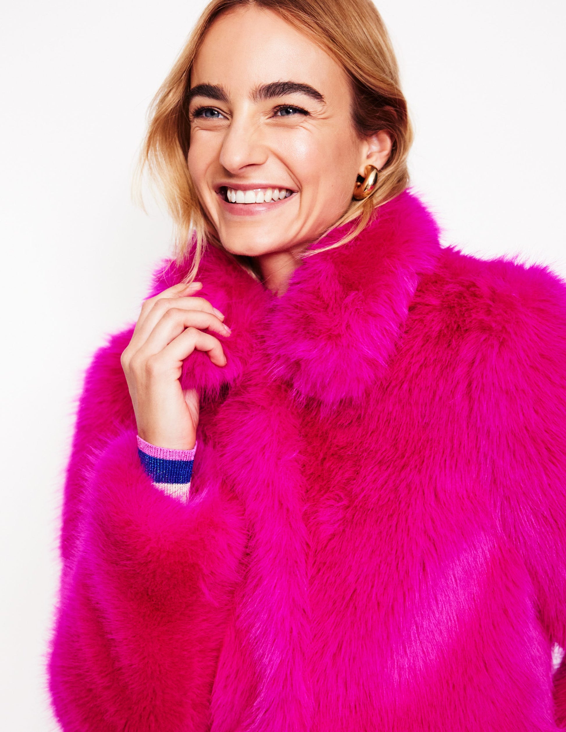 Faux-Fur Coat-Pink-2