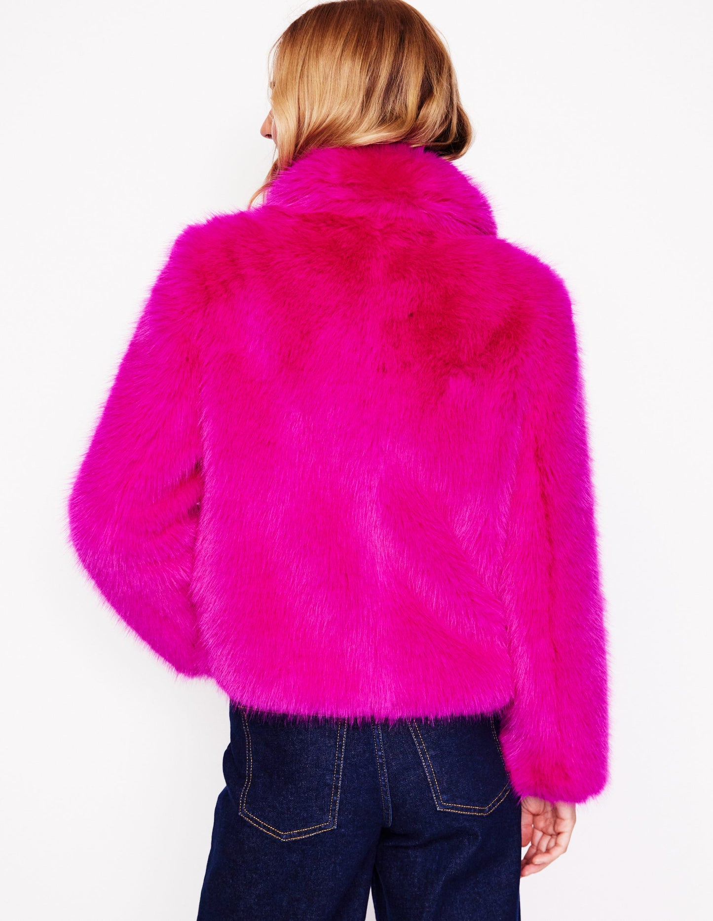Faux-Fur Coat-Pink