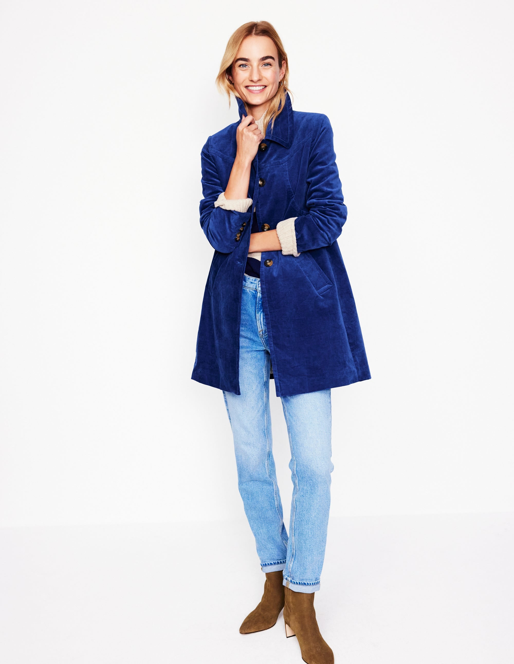 Lincoln Velvet Coat-Blue - Image 1