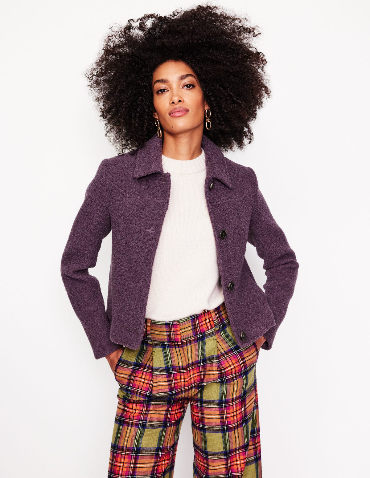 Oxford Boucle Jacket-Damson - Image 1