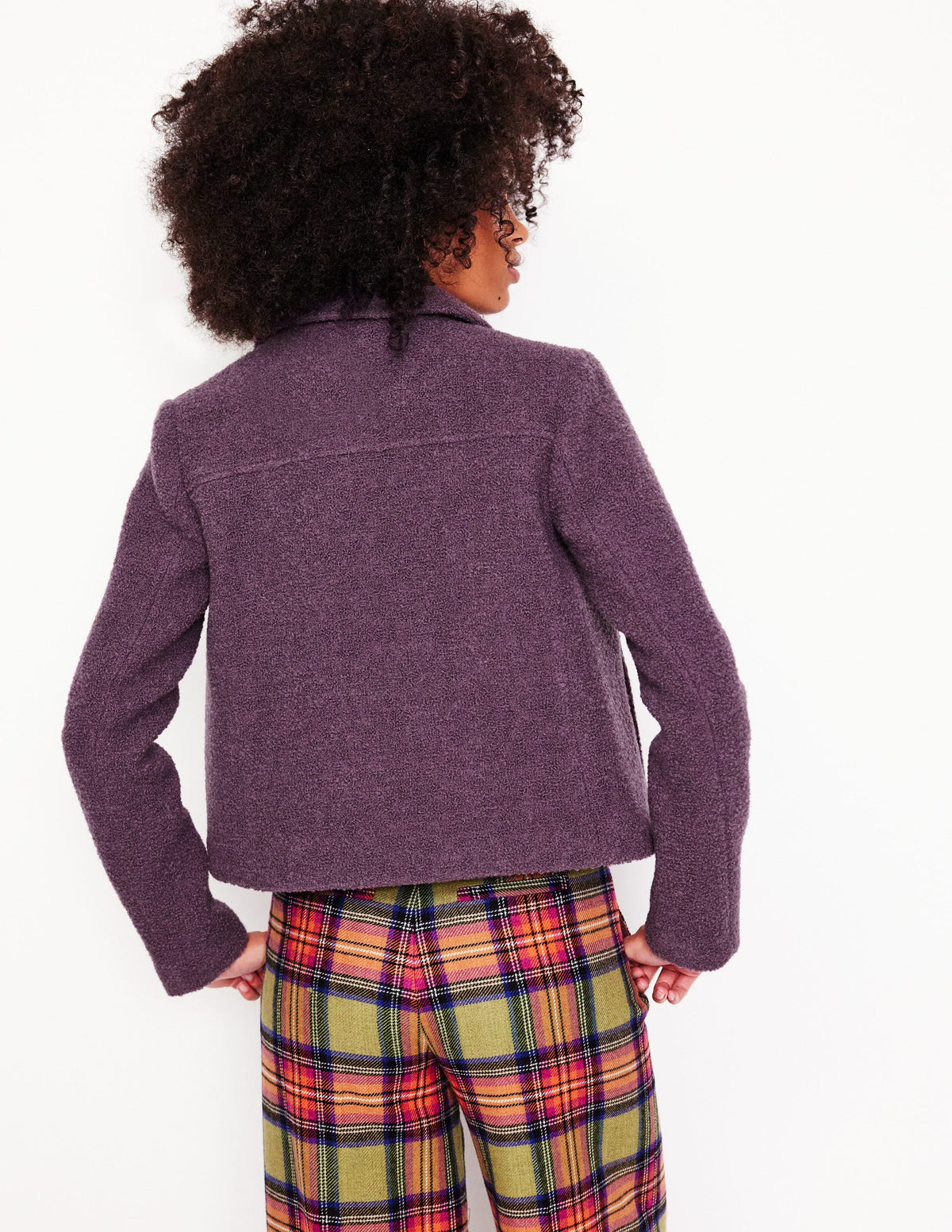 Oxford Boucle Jacket-Damson - Image 3