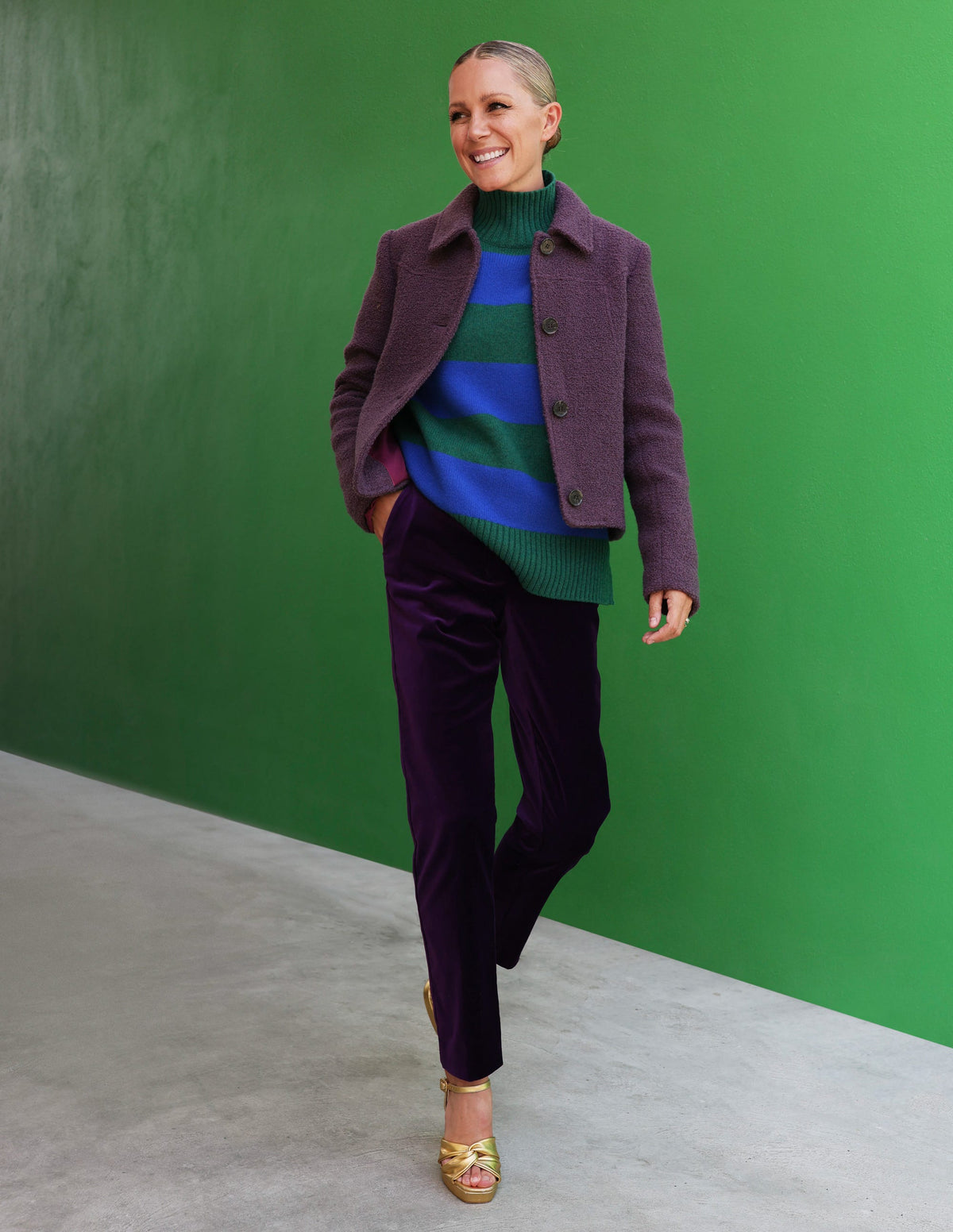 Oxford Boucle Jacket-Damson - Image 5