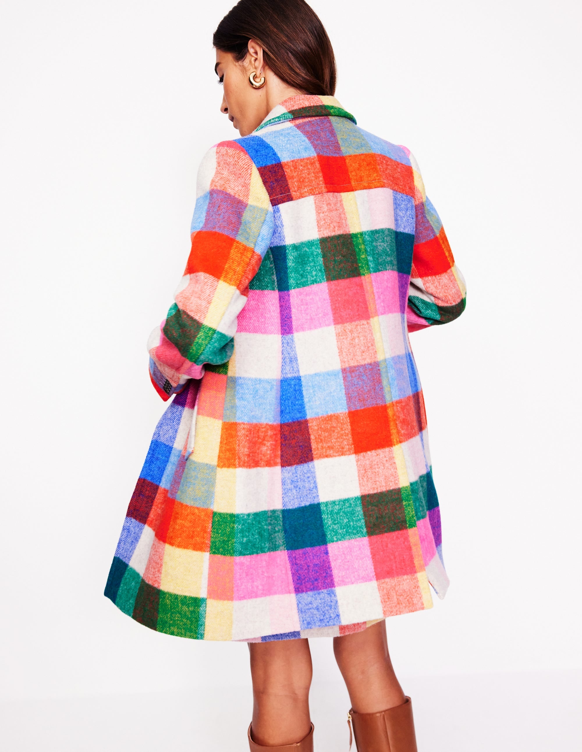 Lincoln Wool Check Coat-Multi Check - Image 3