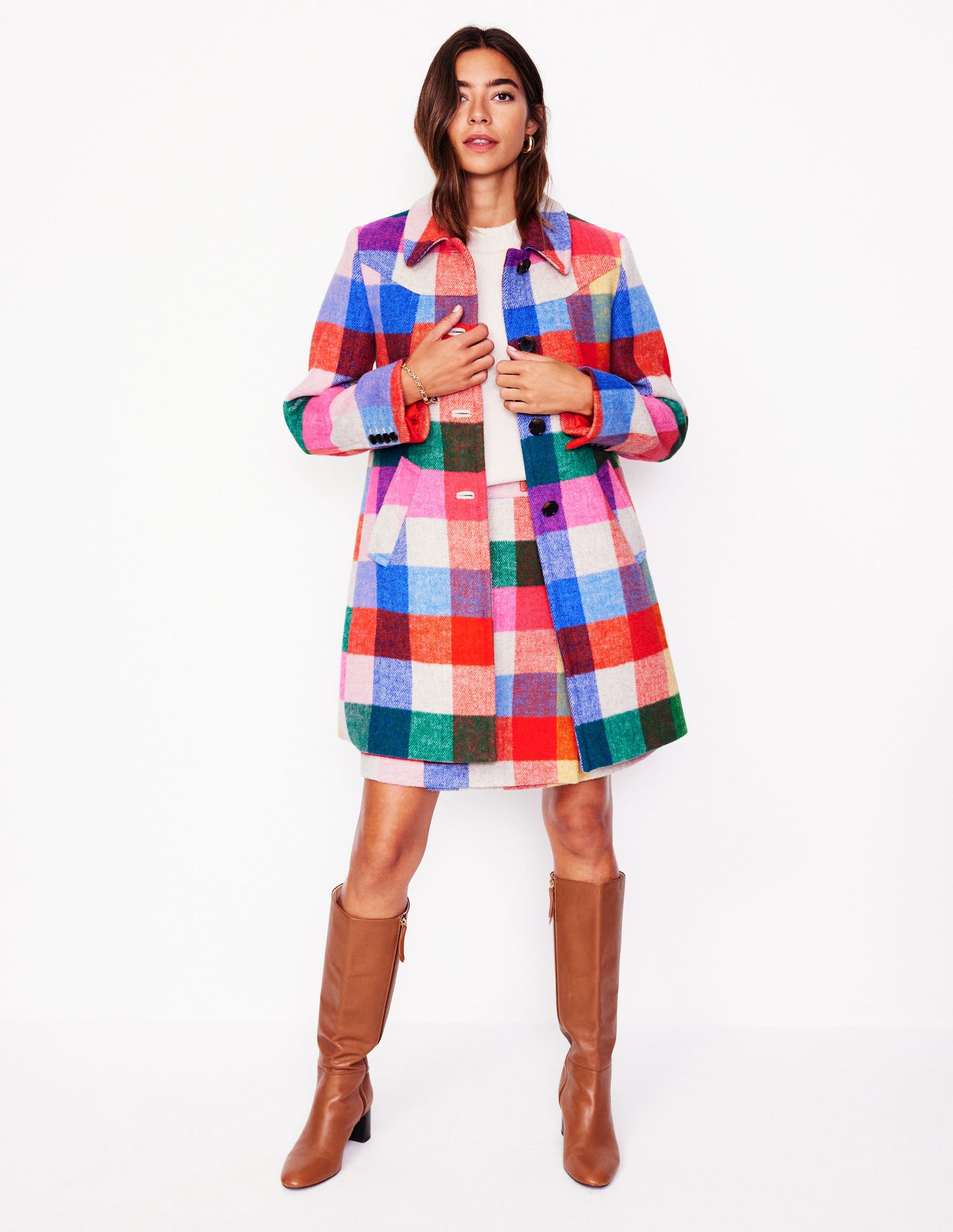 Lincoln Wool Check Coat-Multi Check-4