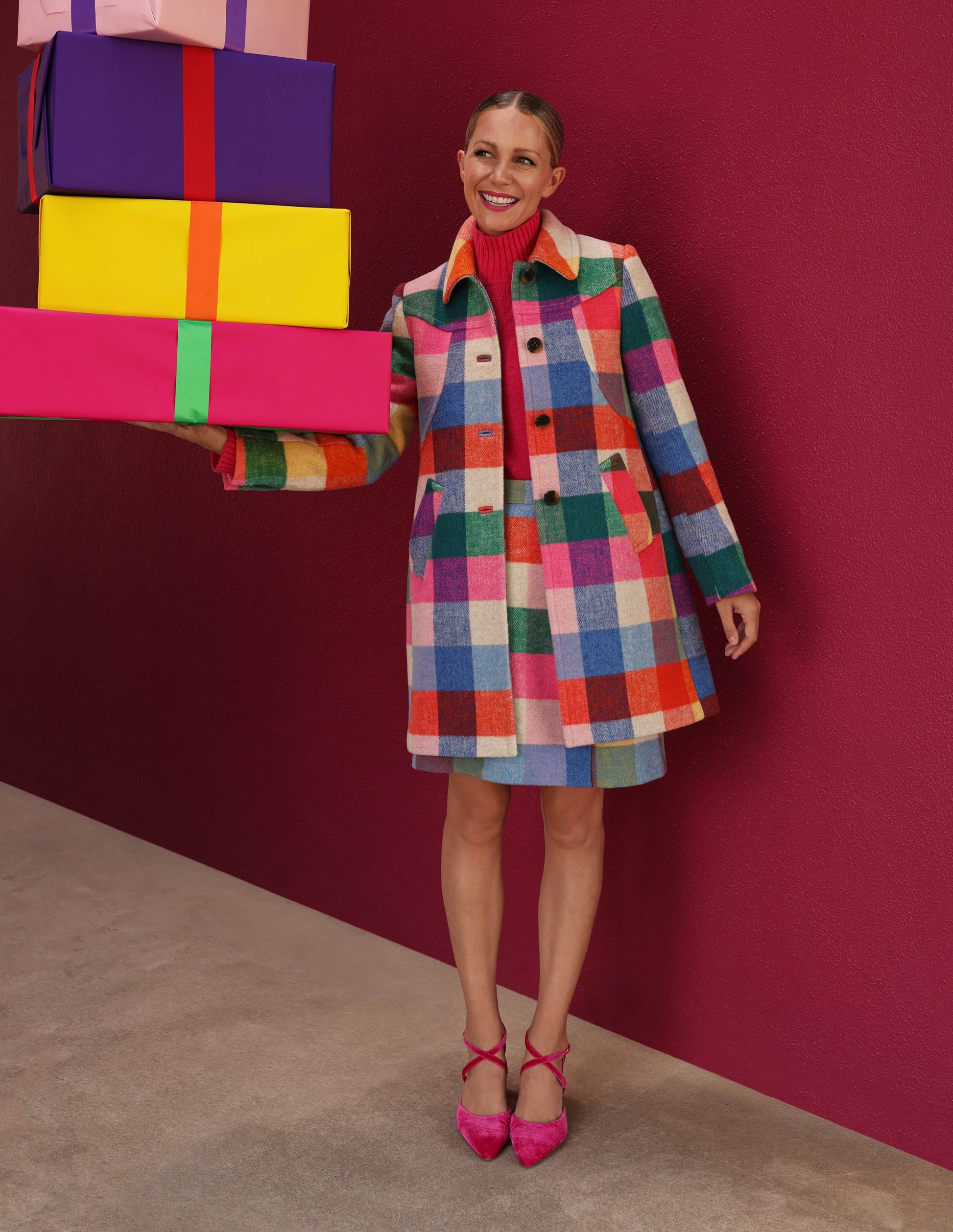 Lincoln Wool Check Coat-Multi Check-5