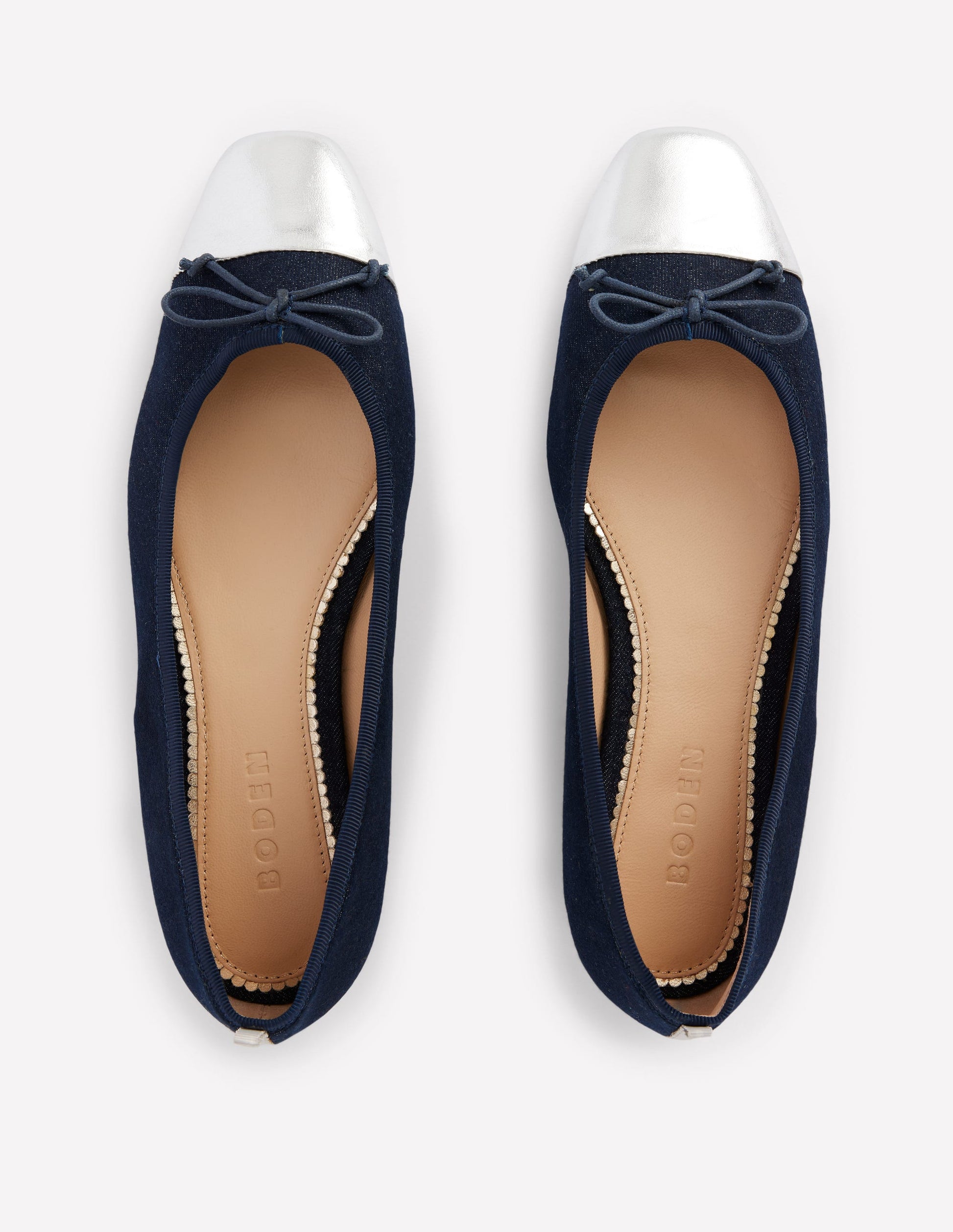 Toe Cap Ballet Flat-Denim-3