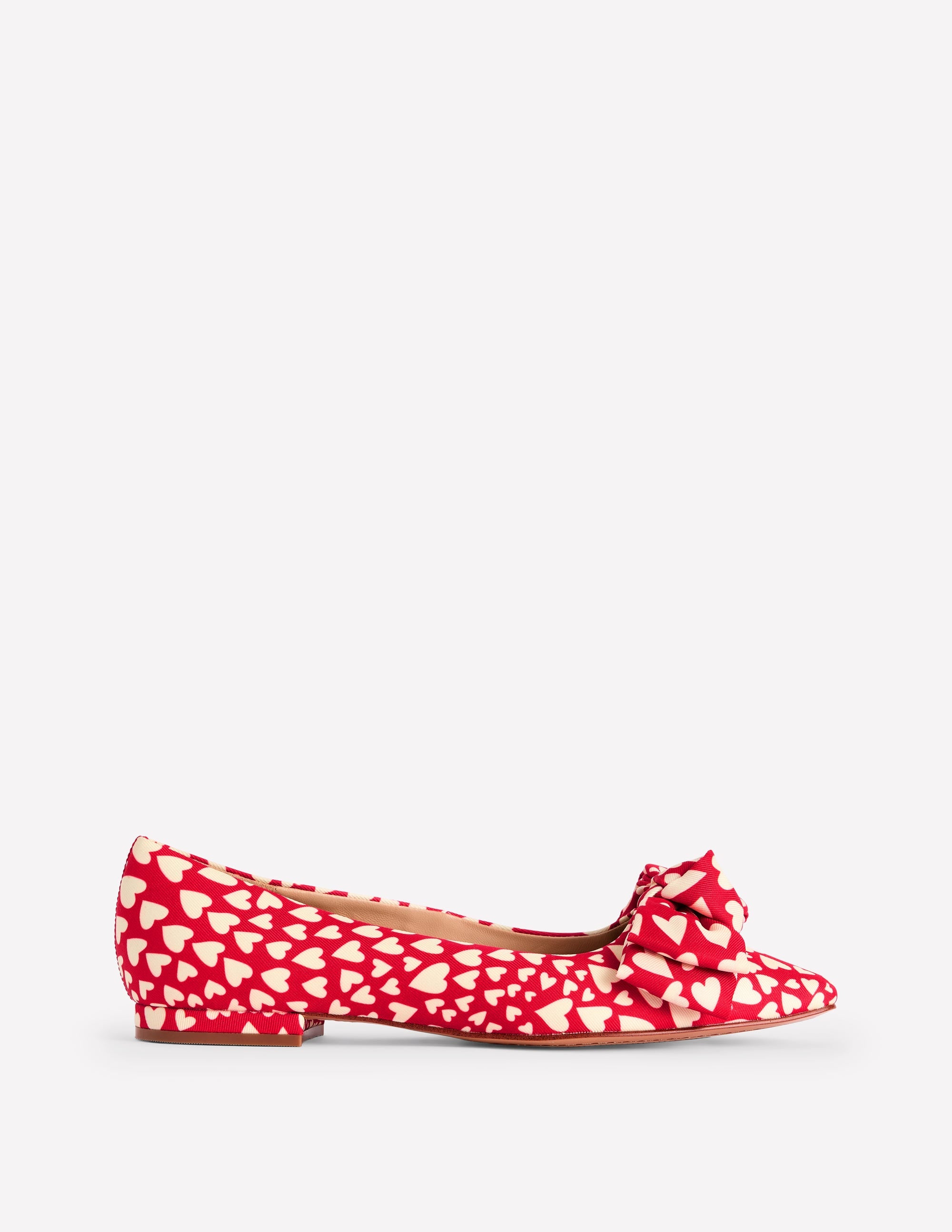 Chisel Toe Ballet Flat-Poppy Red, Heart Cluster - Image 1