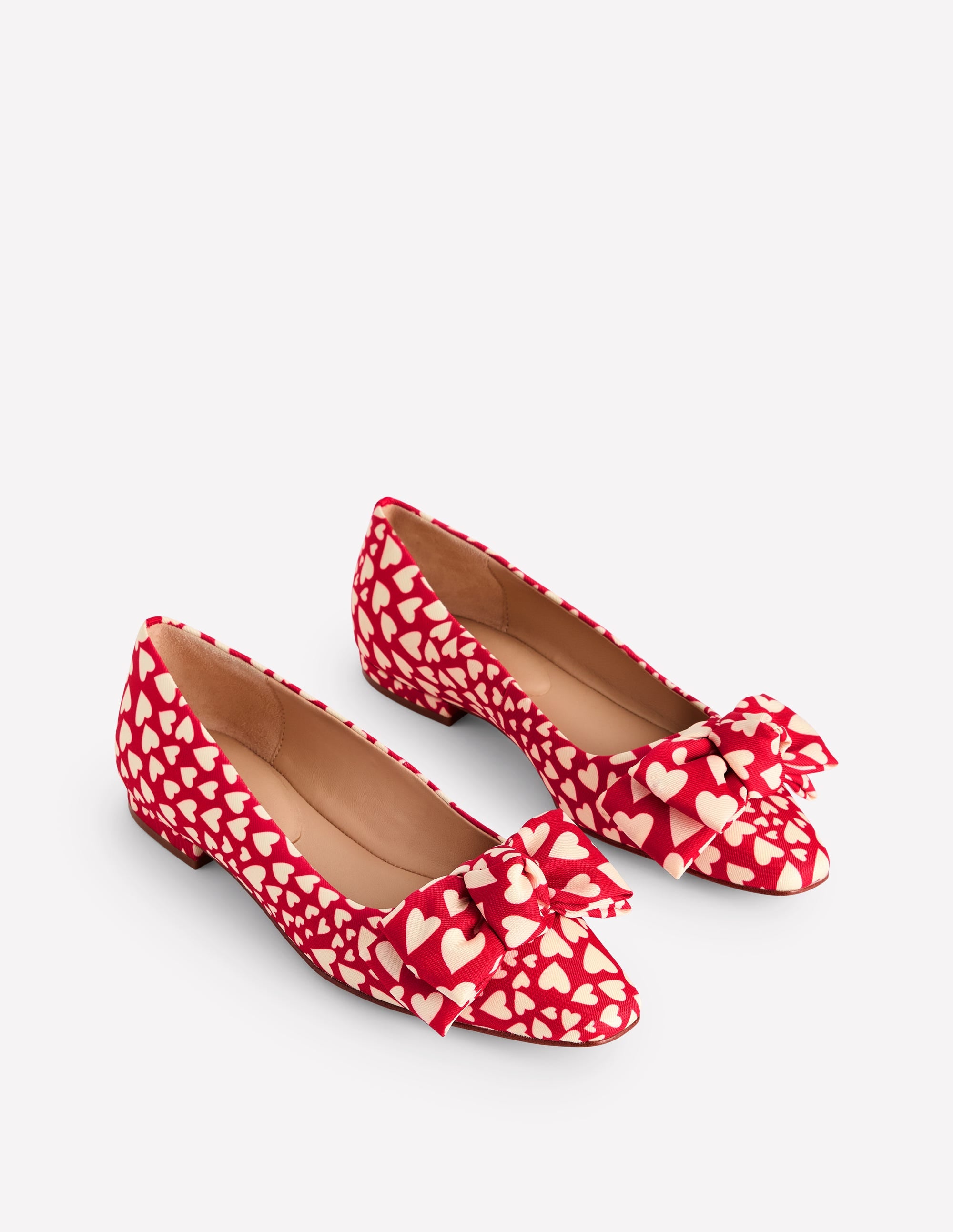 Chisel Toe Ballet Flat-Poppy Red, Heart Cluster - Image 3