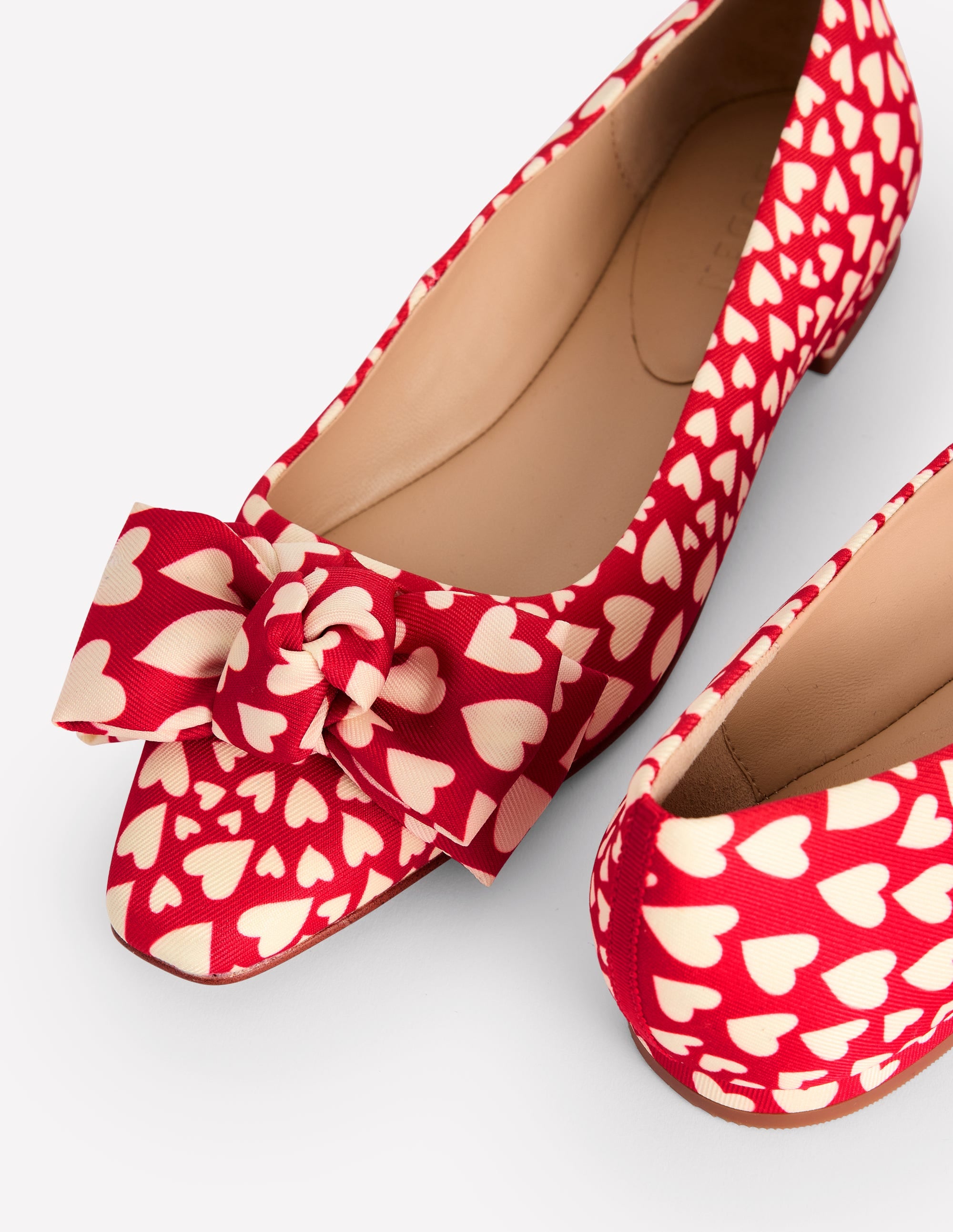 Chisel Toe Ballet Flat-Poppy Red, Heart Cluster - Image 4