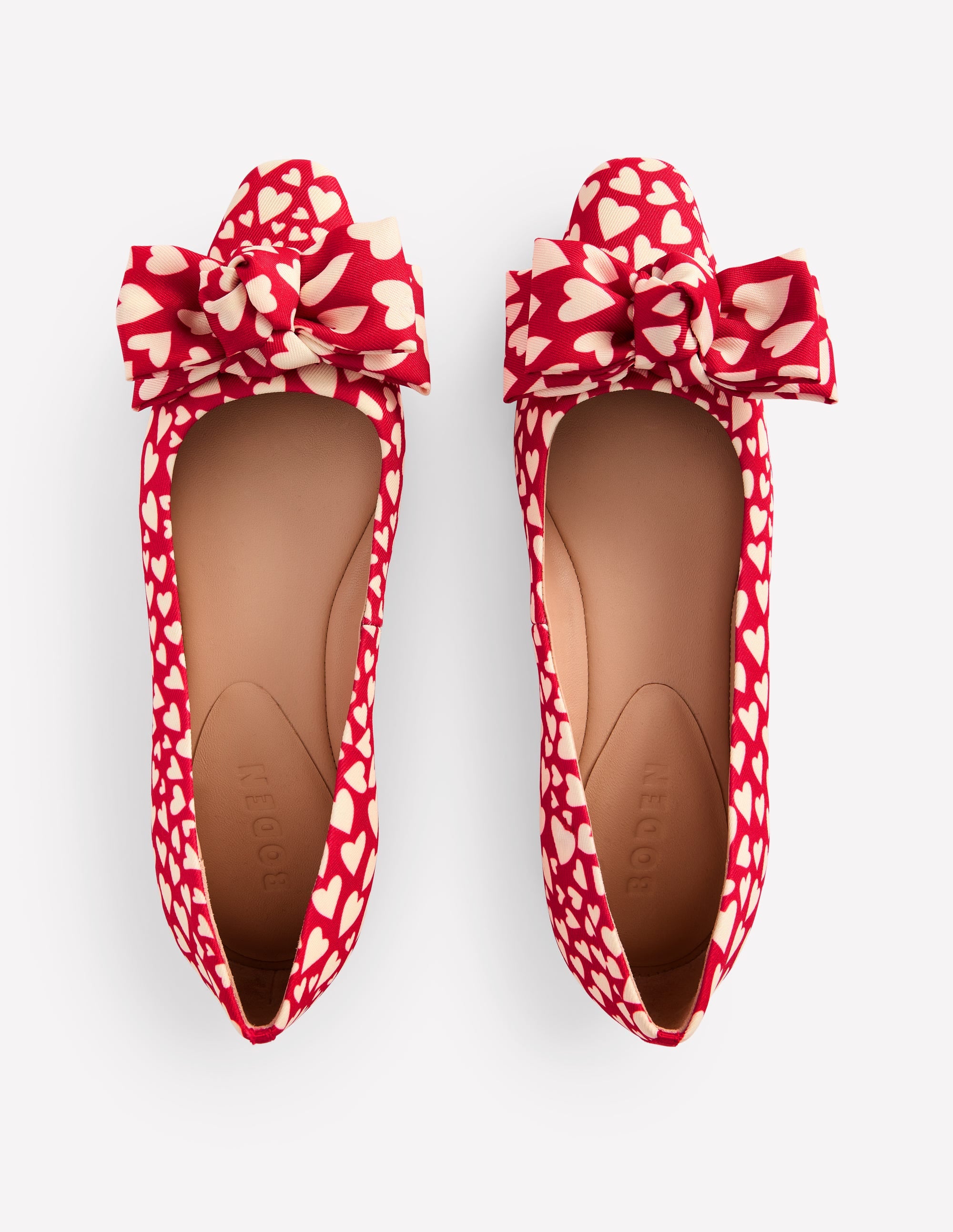 Chisel Toe Ballet Flat-Poppy Red, Heart Cluster - Image 5