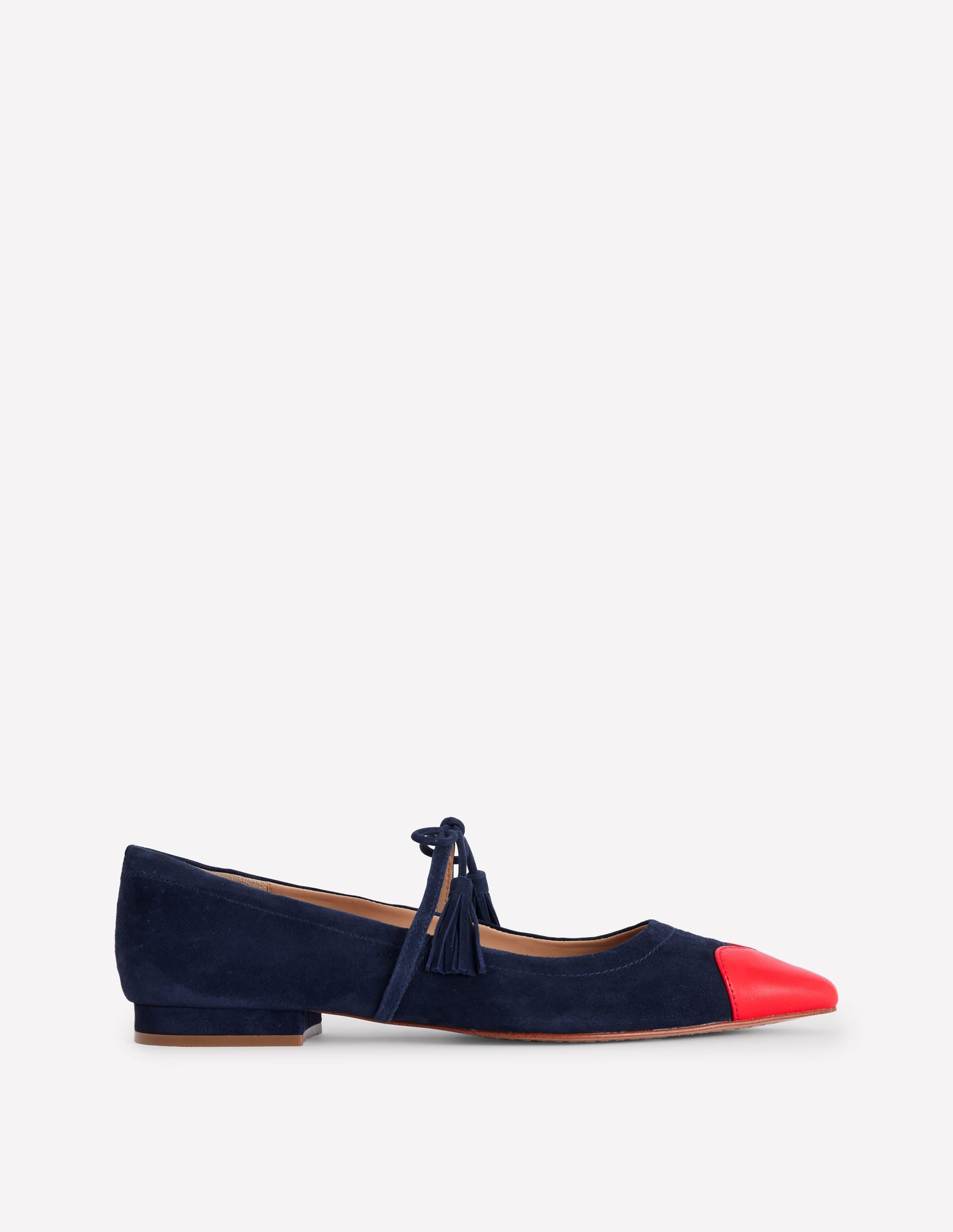 Tassel Tie Point Flat-Navy and Poppy Red - Image 1