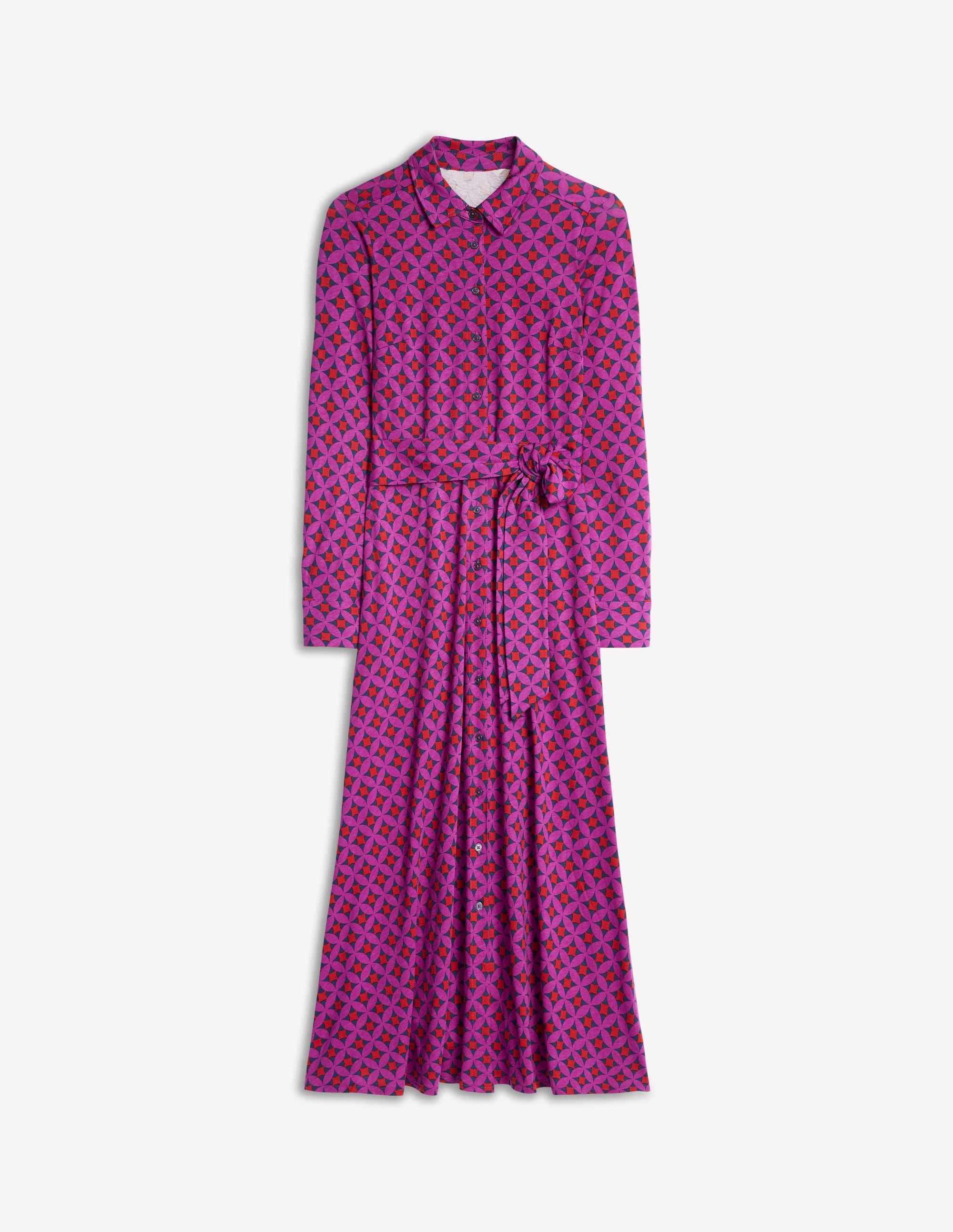 Marcia Jersey Midi Shirt Dress-Regal Purple, Diamond Terrace - Image 7