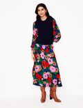 Georgia Jersey Midi Dress-Multi, Painterly Meadow