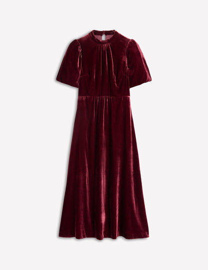High Neck Velvet Dress-Cabernet-6