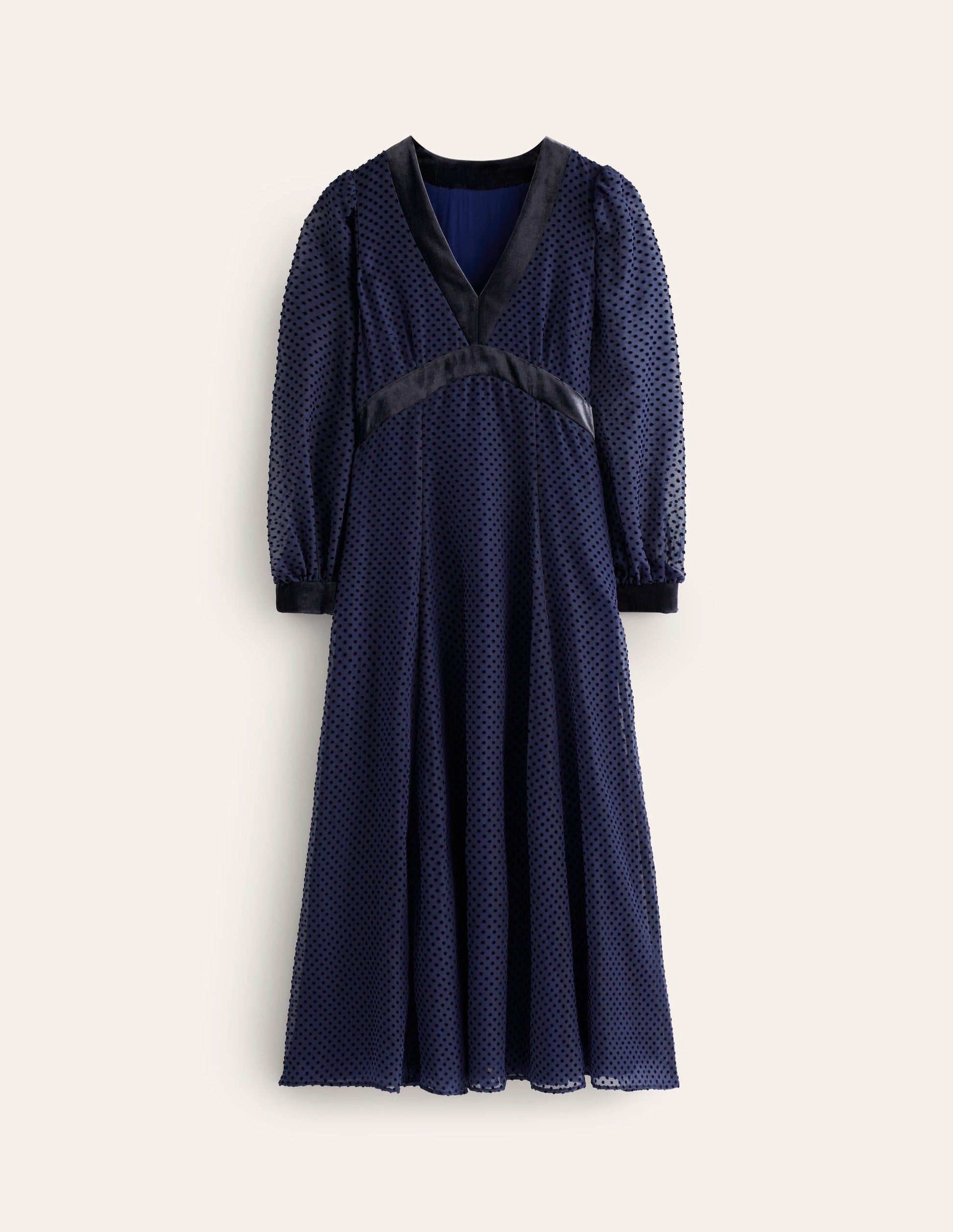 Devore Maxi Tea Dress-Navy, Devore Spot-6