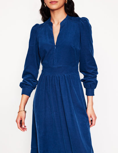 Zoe Zip Up Cord Midi Dress-Atlantic-2