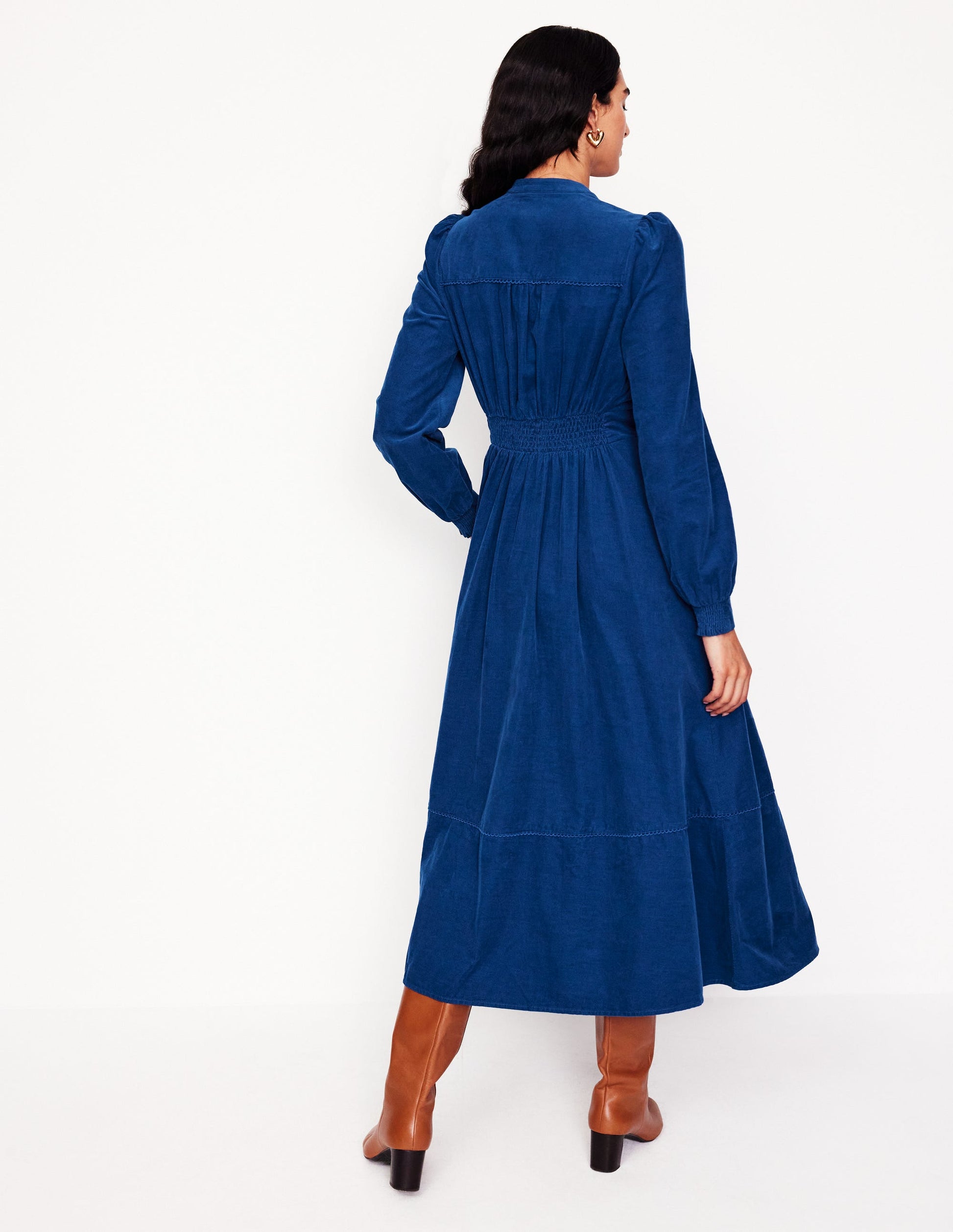 Zoe Zip Up Cord Midi Dress-Atlantic-3