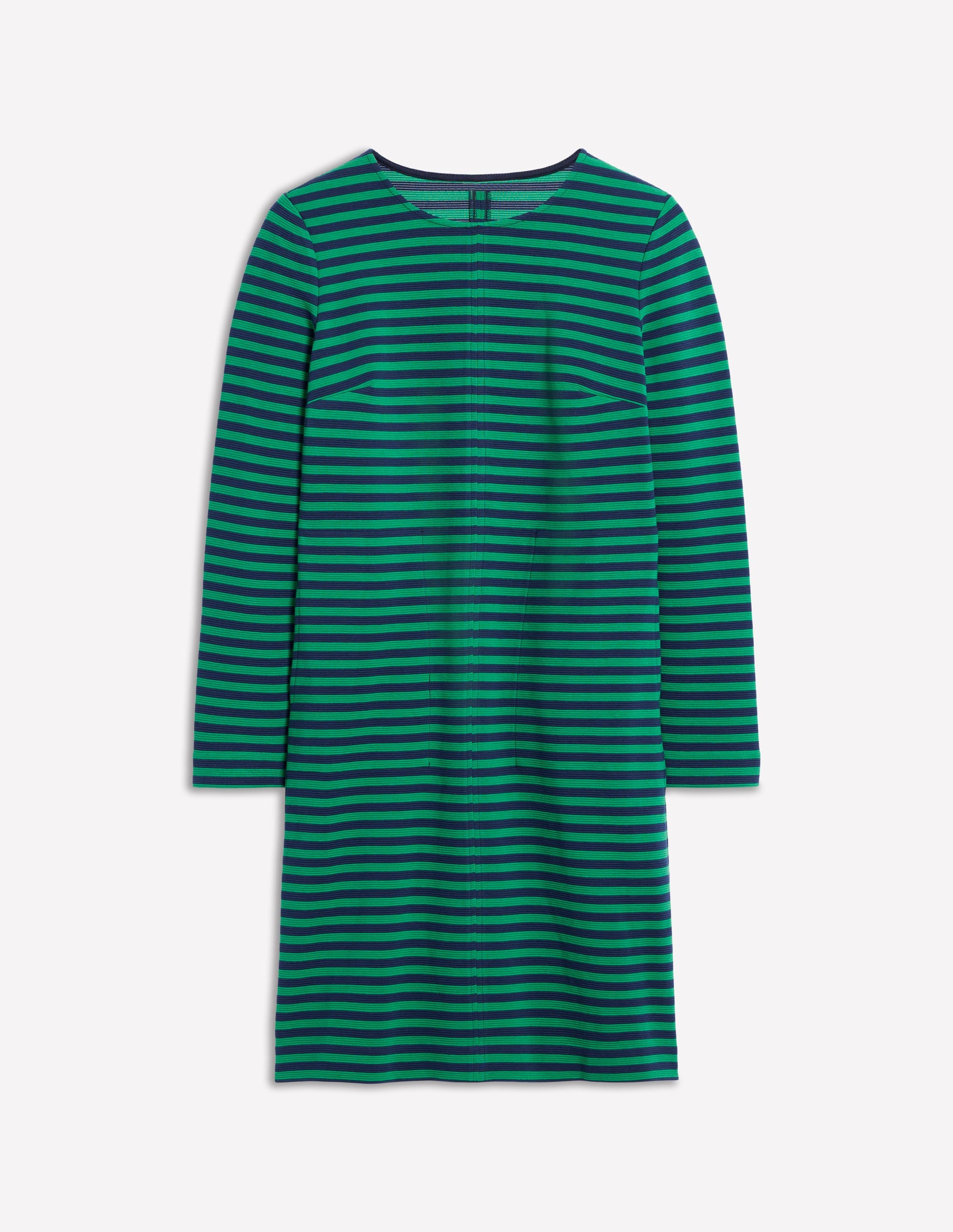 Cornelia Ottoman Dress-Rich Emerald, Navy Stripe - Image 5