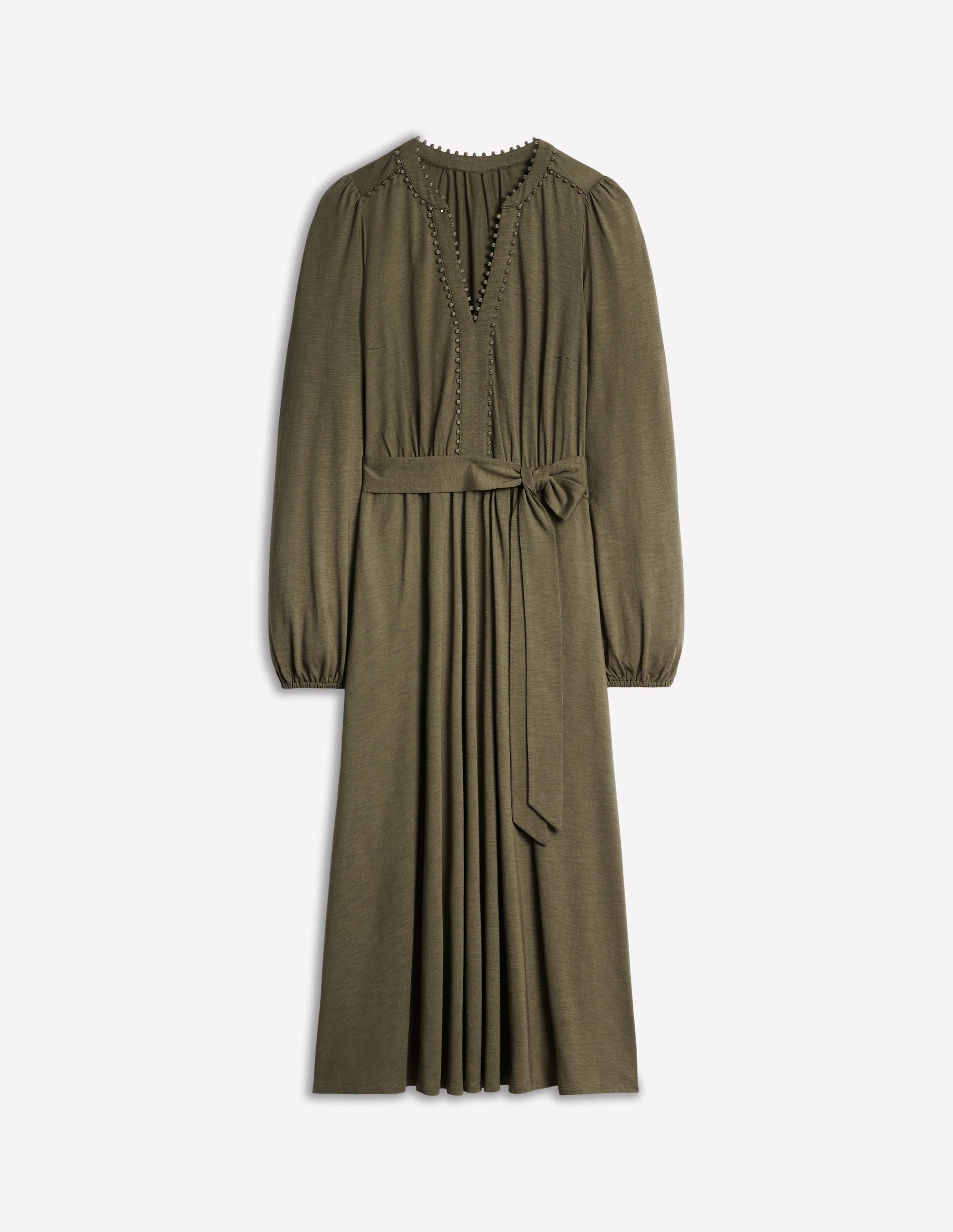 Maeve Trim Jersey Midi Dress-Classic Khaki - Image 5