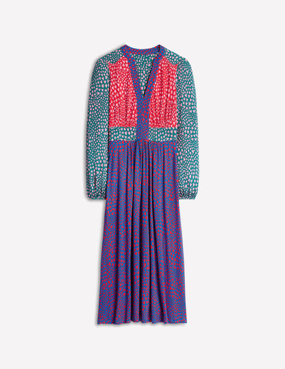 Lily Long Sleeve Midi Dress-Multi, Heart Cluster-6