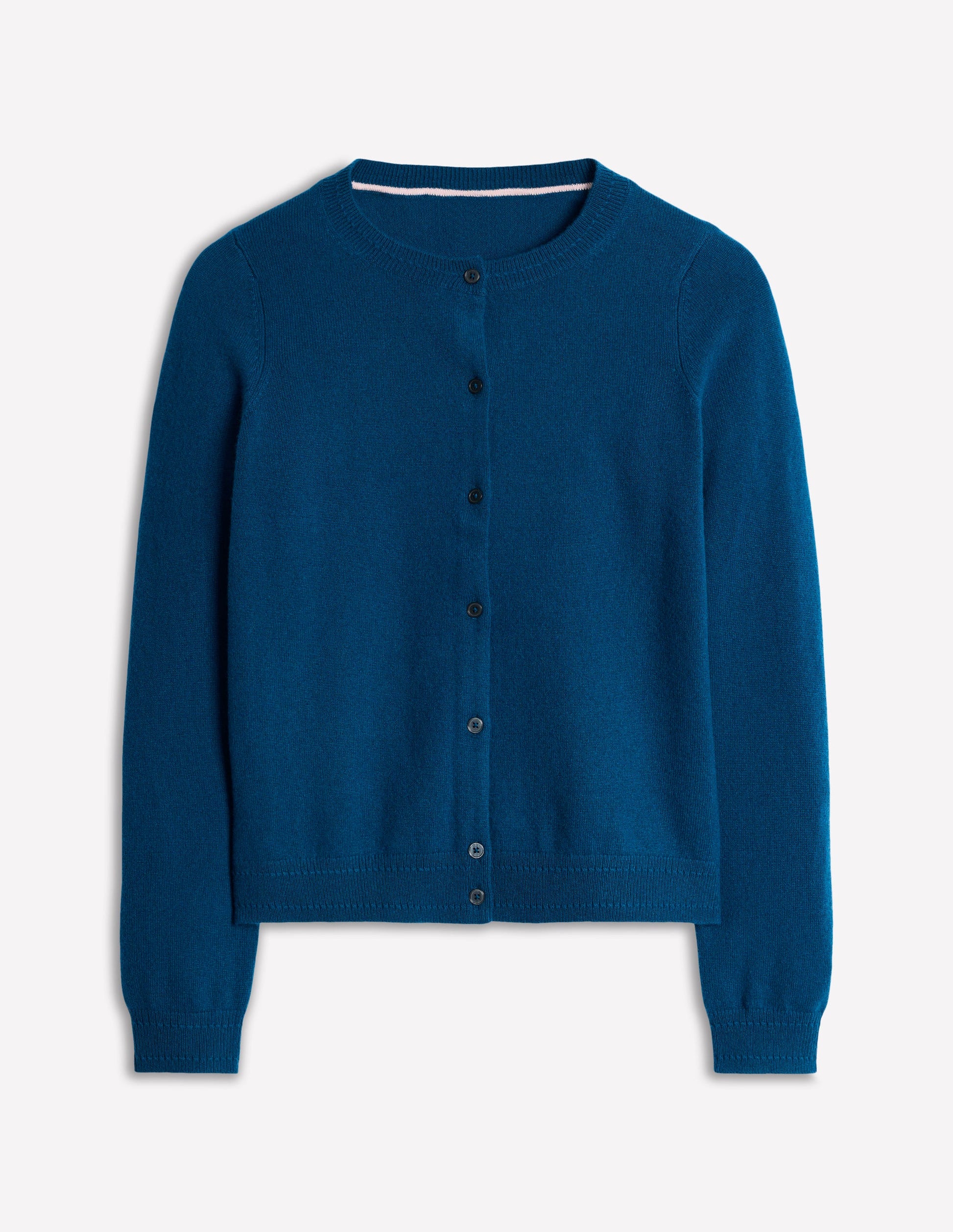 Eva Cashmere Crew Cardigan-Harbour Blue-5