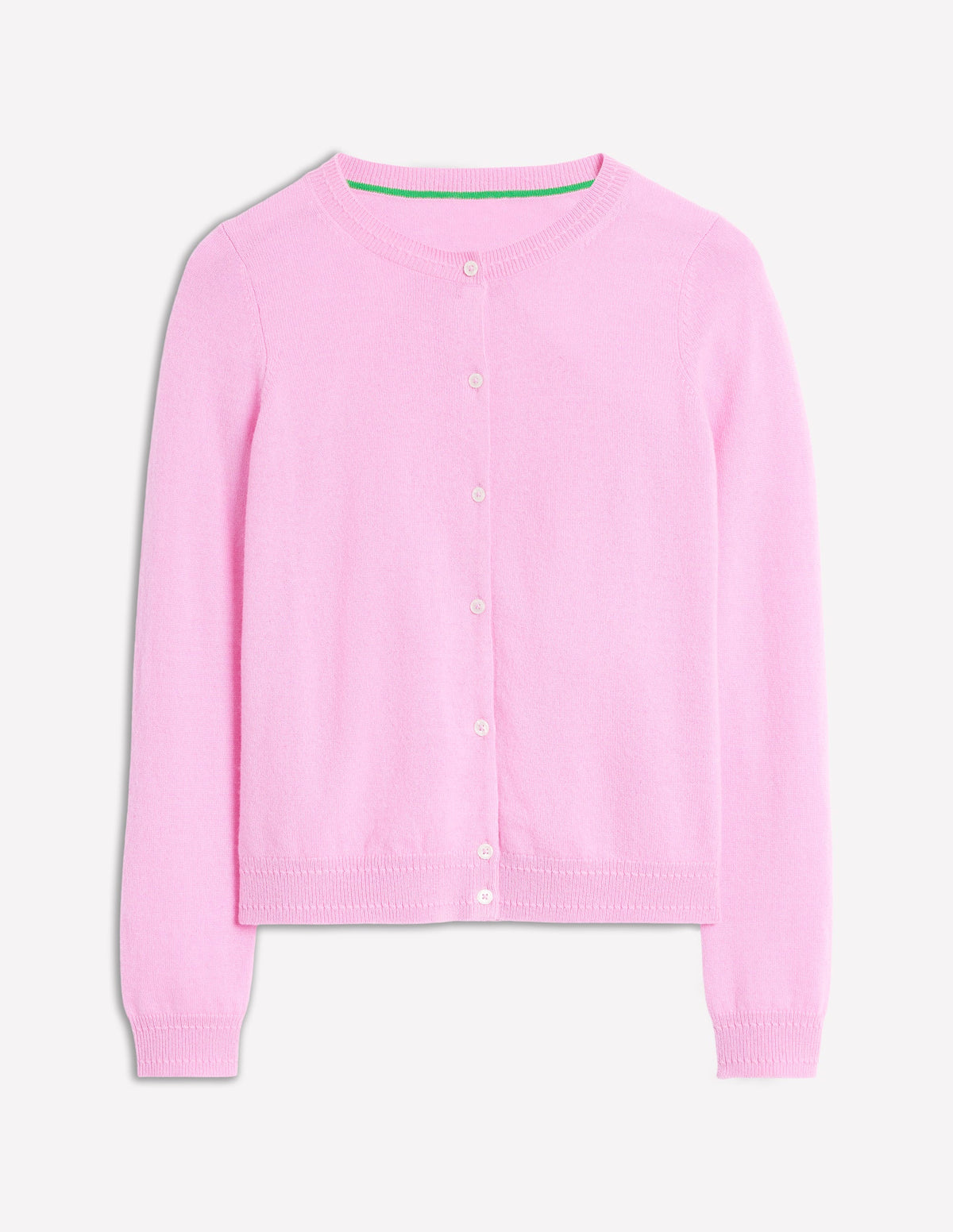 Eva Cashmere Crew Cardigan-Meadowsweet Pink - Image 5