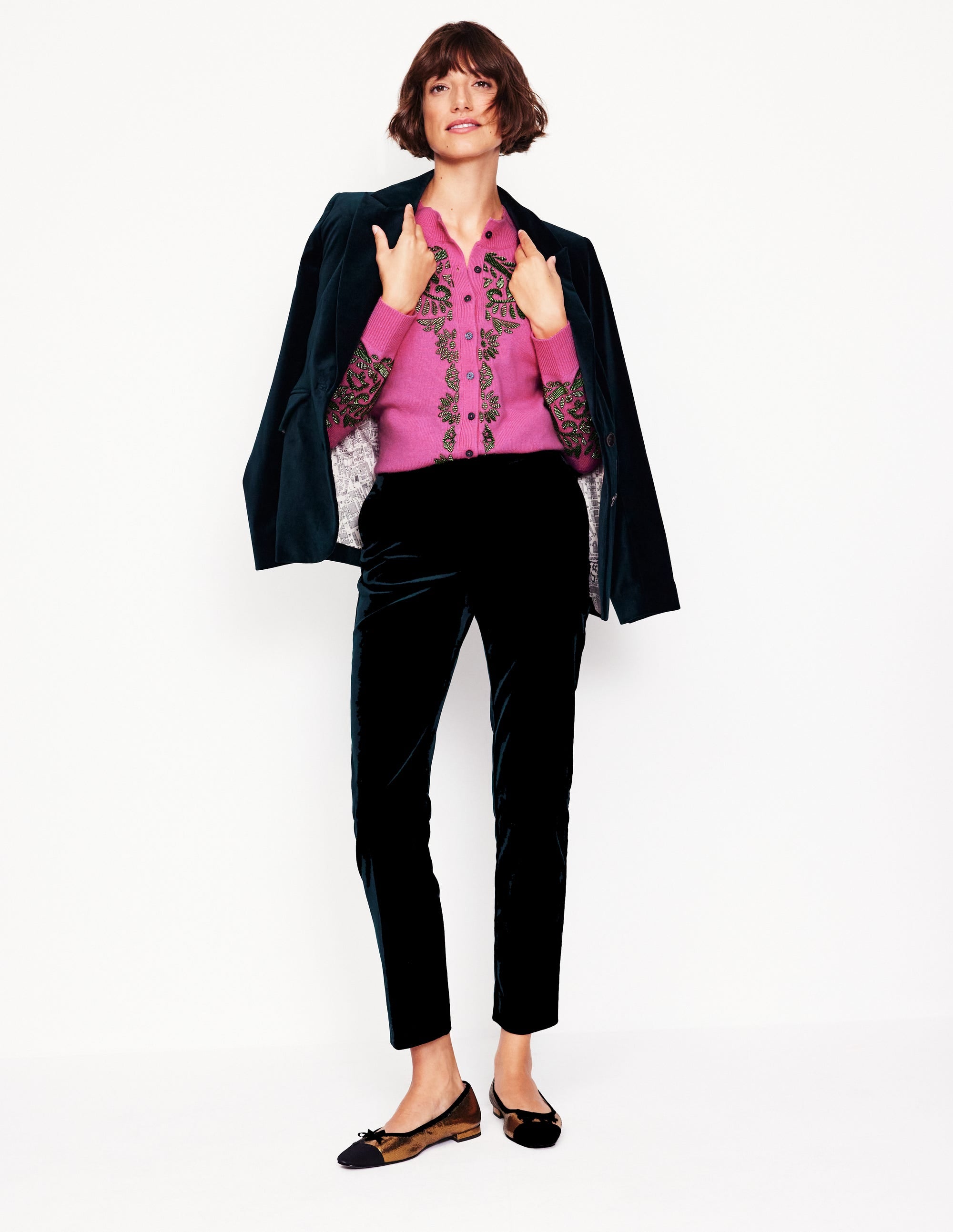 Fenella Embellished Cardigan-Party Pink - Image 4