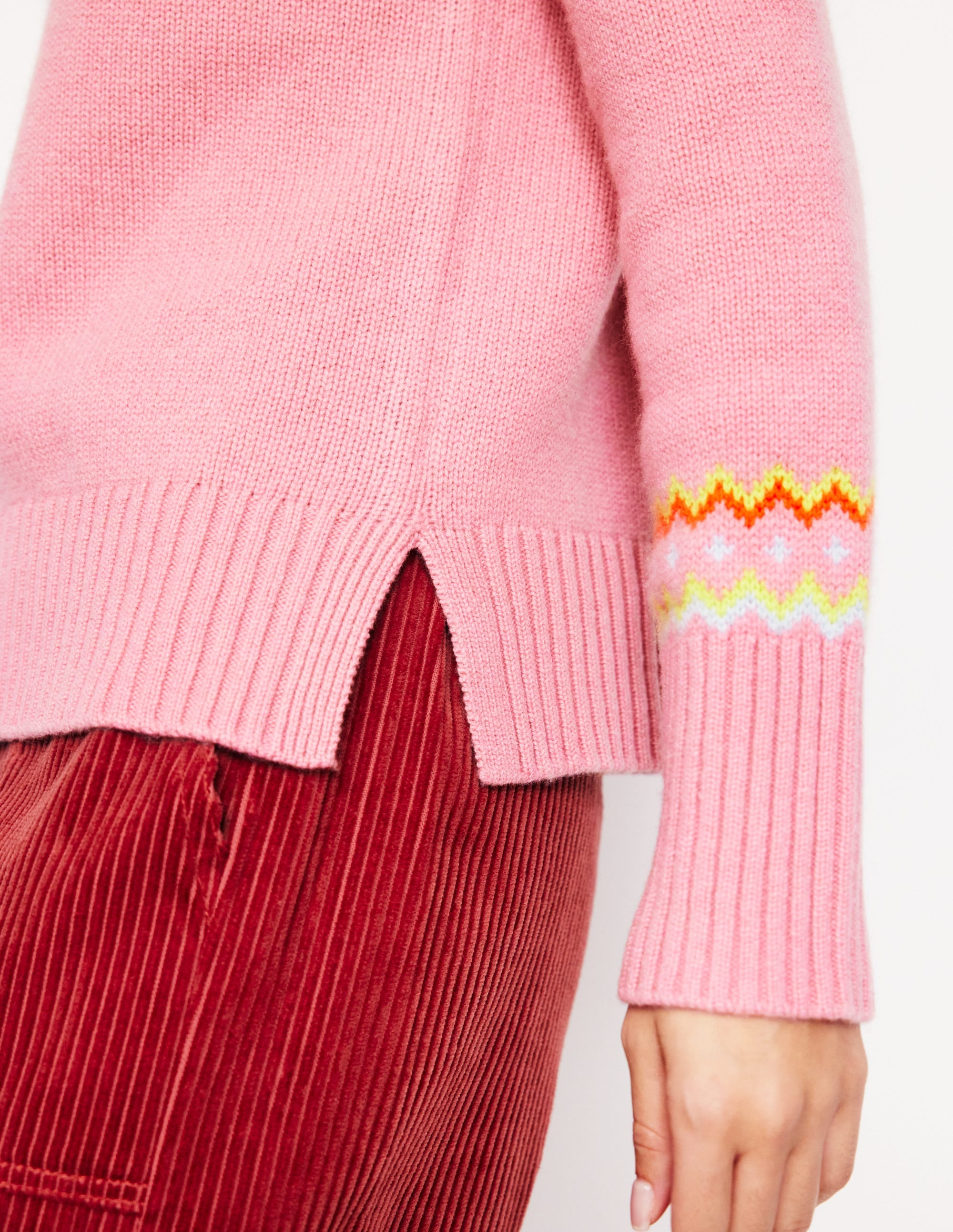 Cashmere Fair Isle Jumper-Formica Pink - Image 2