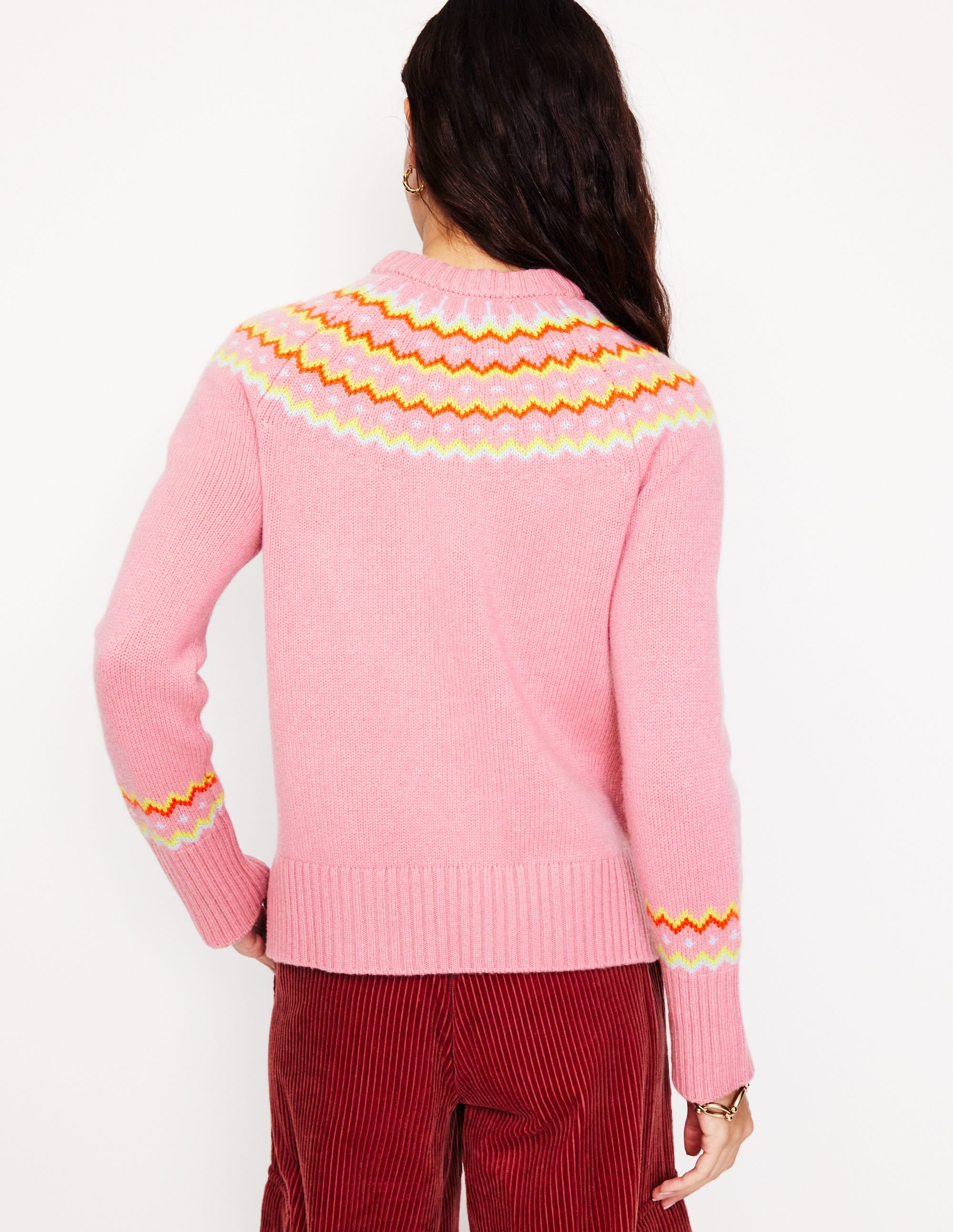 Cashmere Fair Isle Jumper-Formica Pink - Image 3