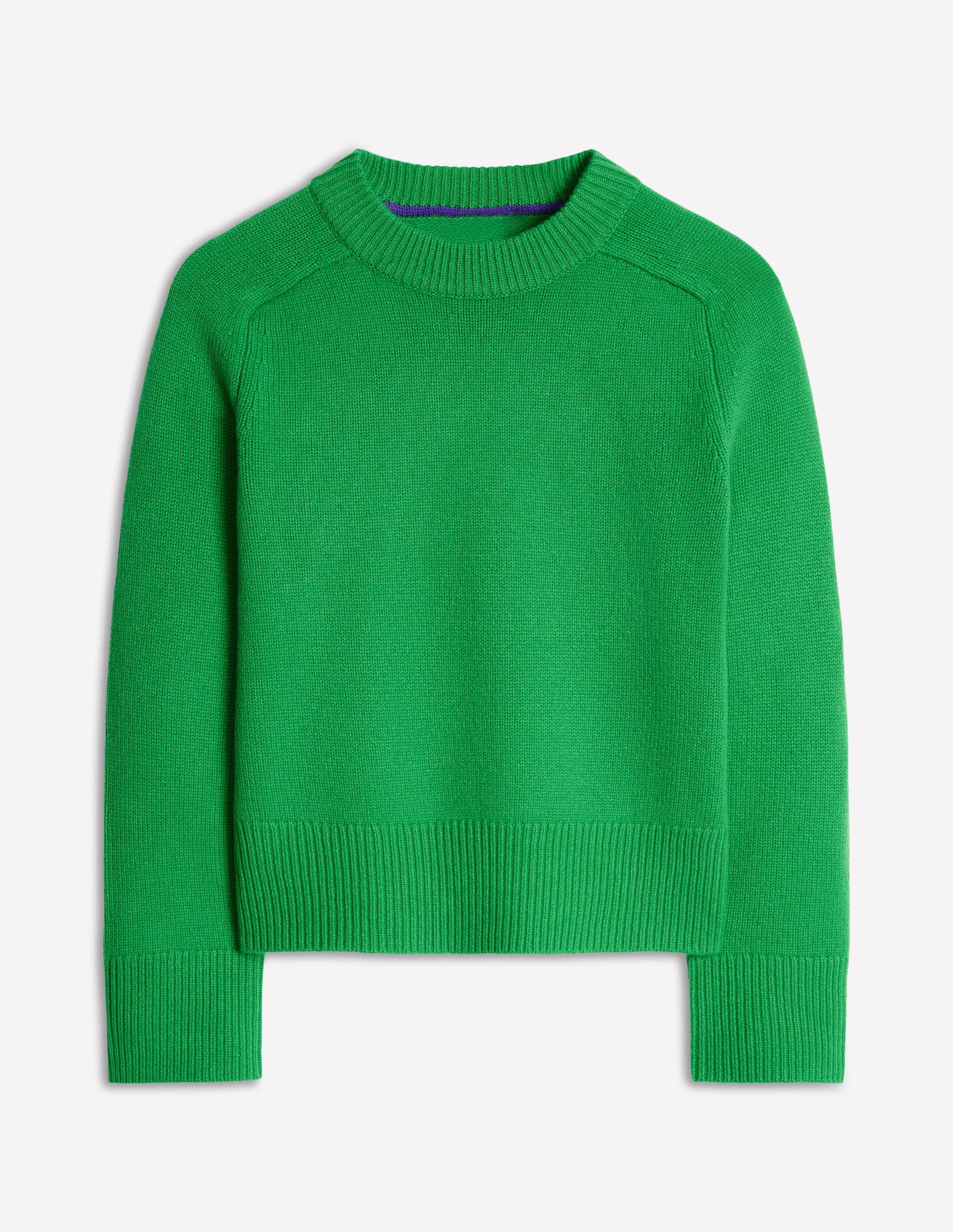 Wide Sleeve Cashmere Jumper-Bright Green - Image 5