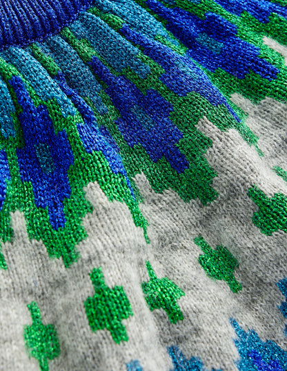 Kat Sparkle Fair Isle Jumper-Grey Melange-9