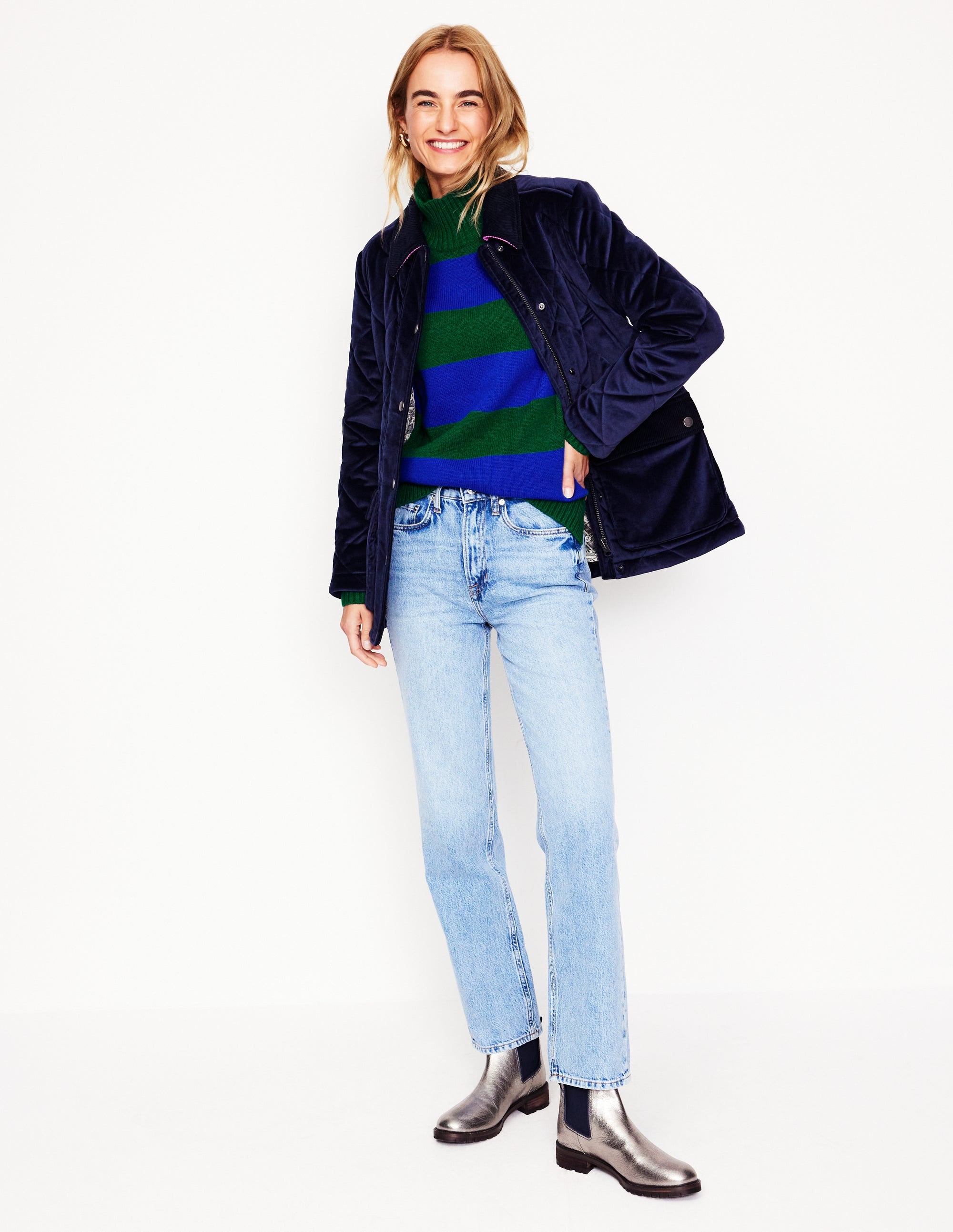 Jessica Oversized Jumper-Bavaria Green, Monarch Blue - Image 5
