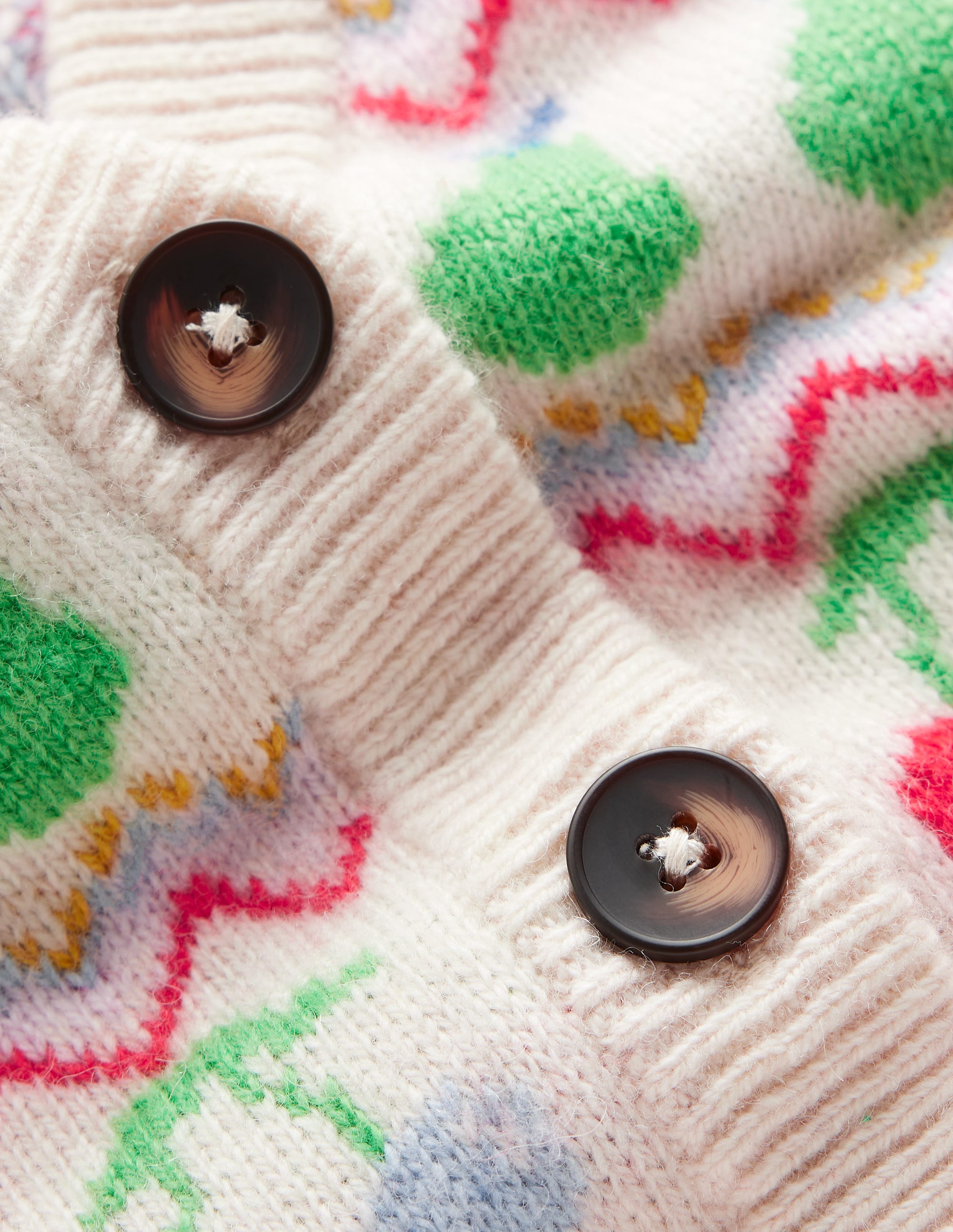 Edie Fair Isle Waistcoat-Ecru Marl, Fruit - Image 9