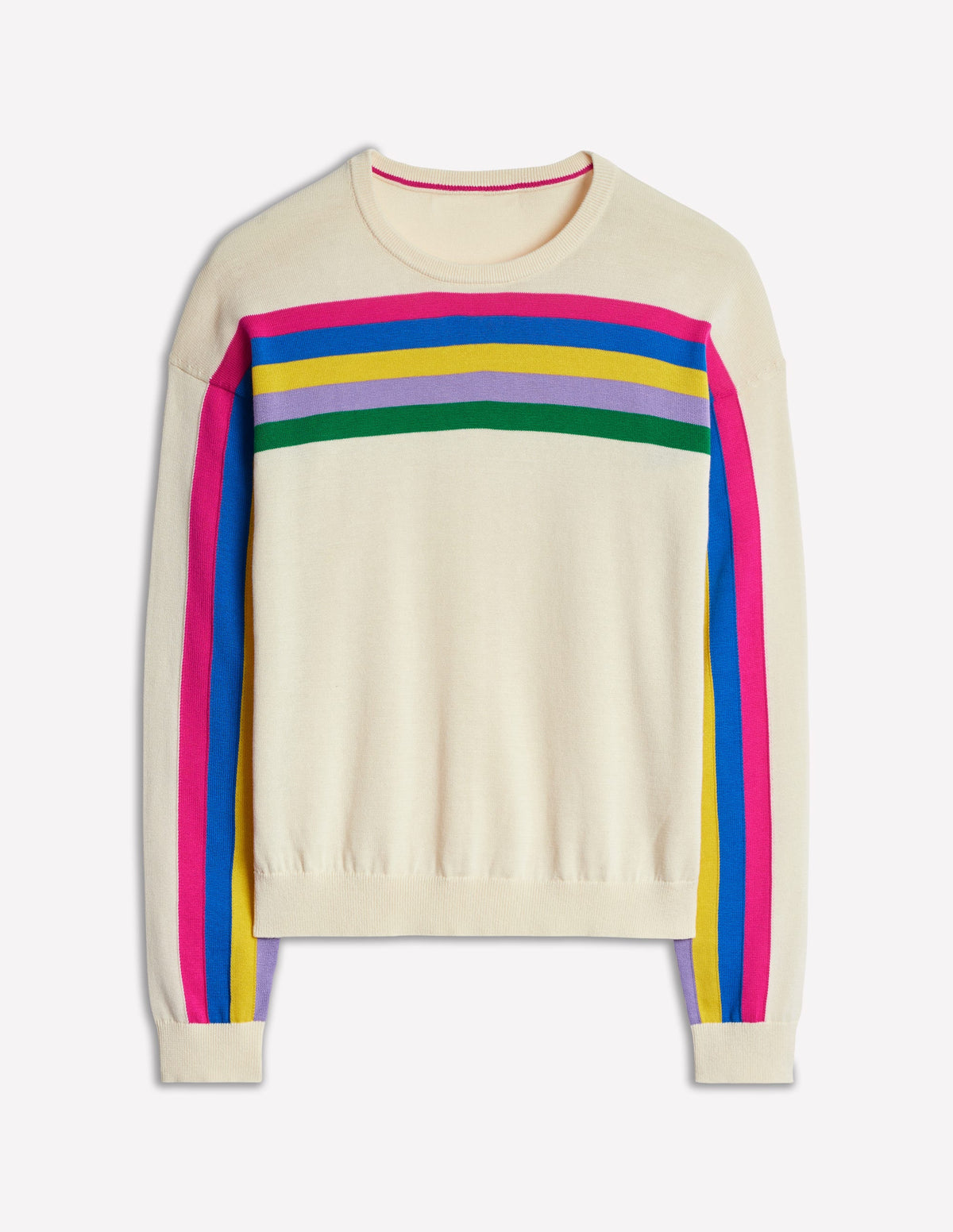 Lara Relaxed Cotton Jumper-Rainbow Curve Knit - Image 5