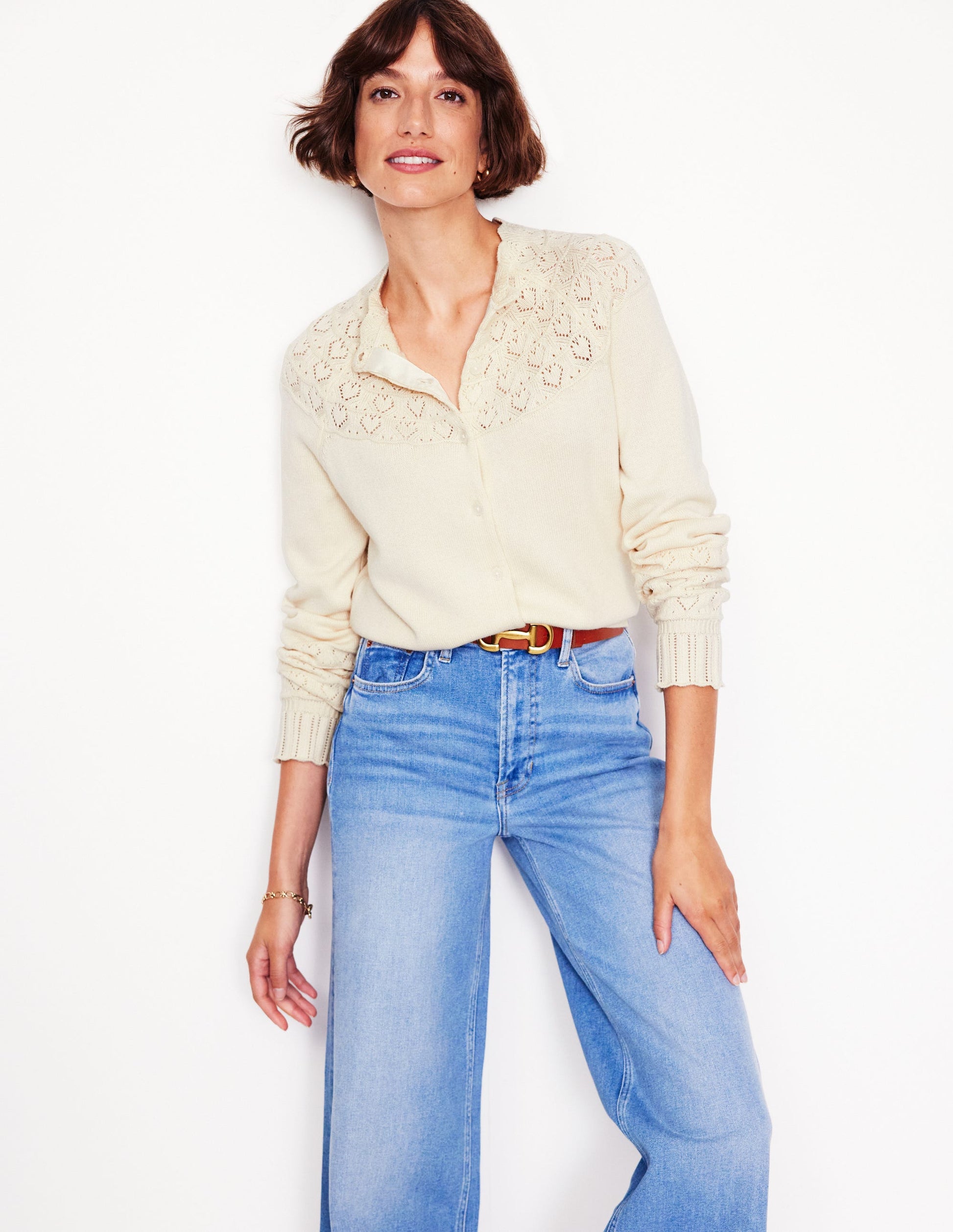 Pretty Raglan Cardigan-Warm Ivory-1