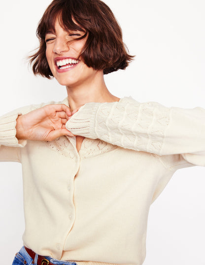 Pretty Raglan Cardigan-Warm Ivory-2