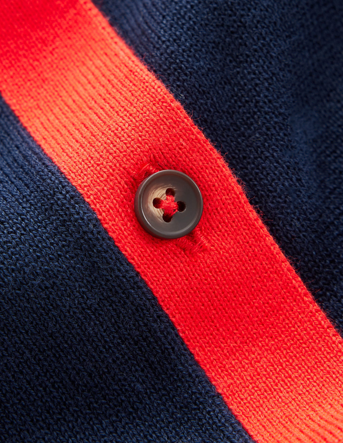 Lara Relaxed Cotton Cardigan-Navy, Poppy Red - Image 6