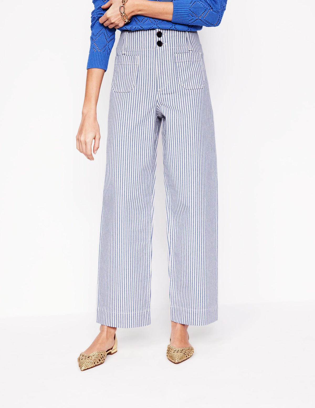 Primrose Patch Pocket Trousers-Ticking Stripe - Image 4