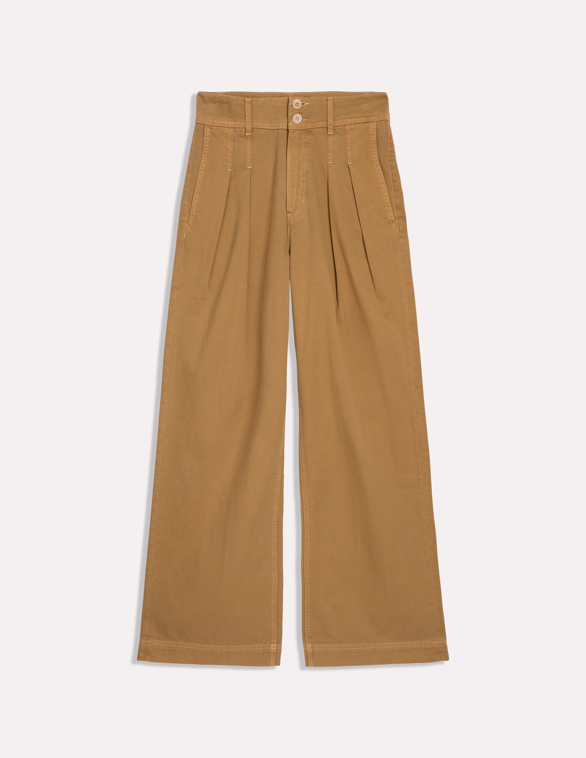 Brompton Wide Leg Trousers-Gingerbread-7