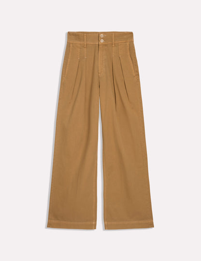 Brompton Wide Leg Trousers-Gingerbread-7