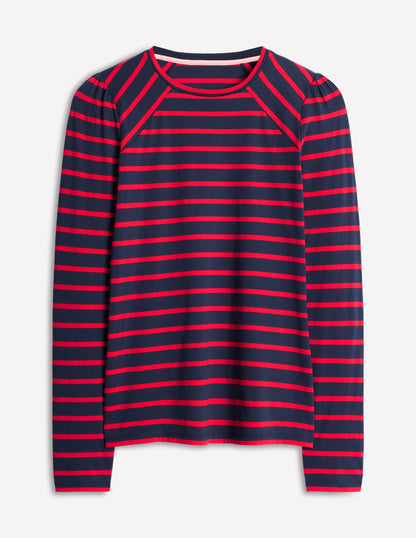 Arabella Stripe Jersey Top-Navy, Red Stripe-5
